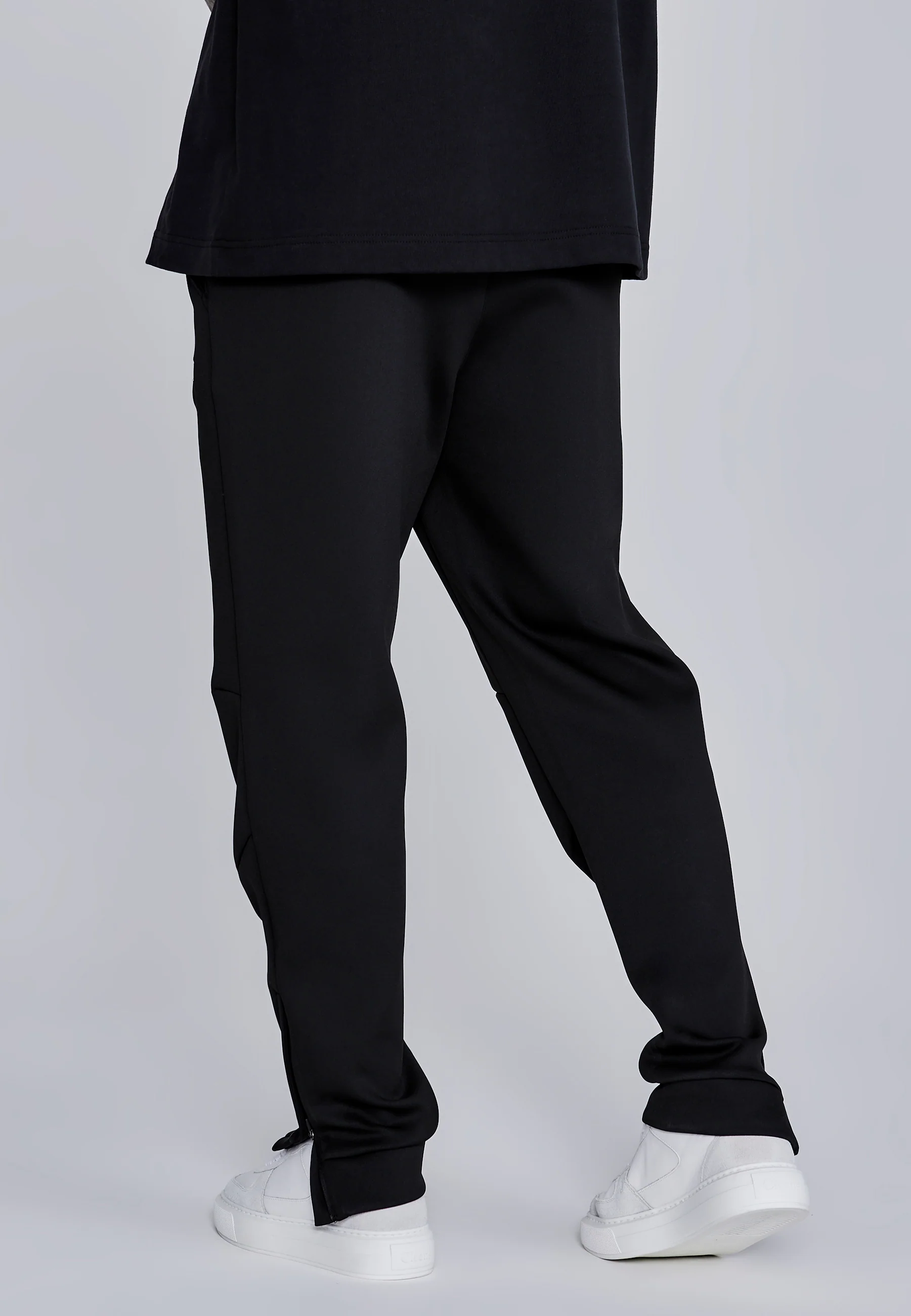 Black Essentials Poly Joggers - Image 3