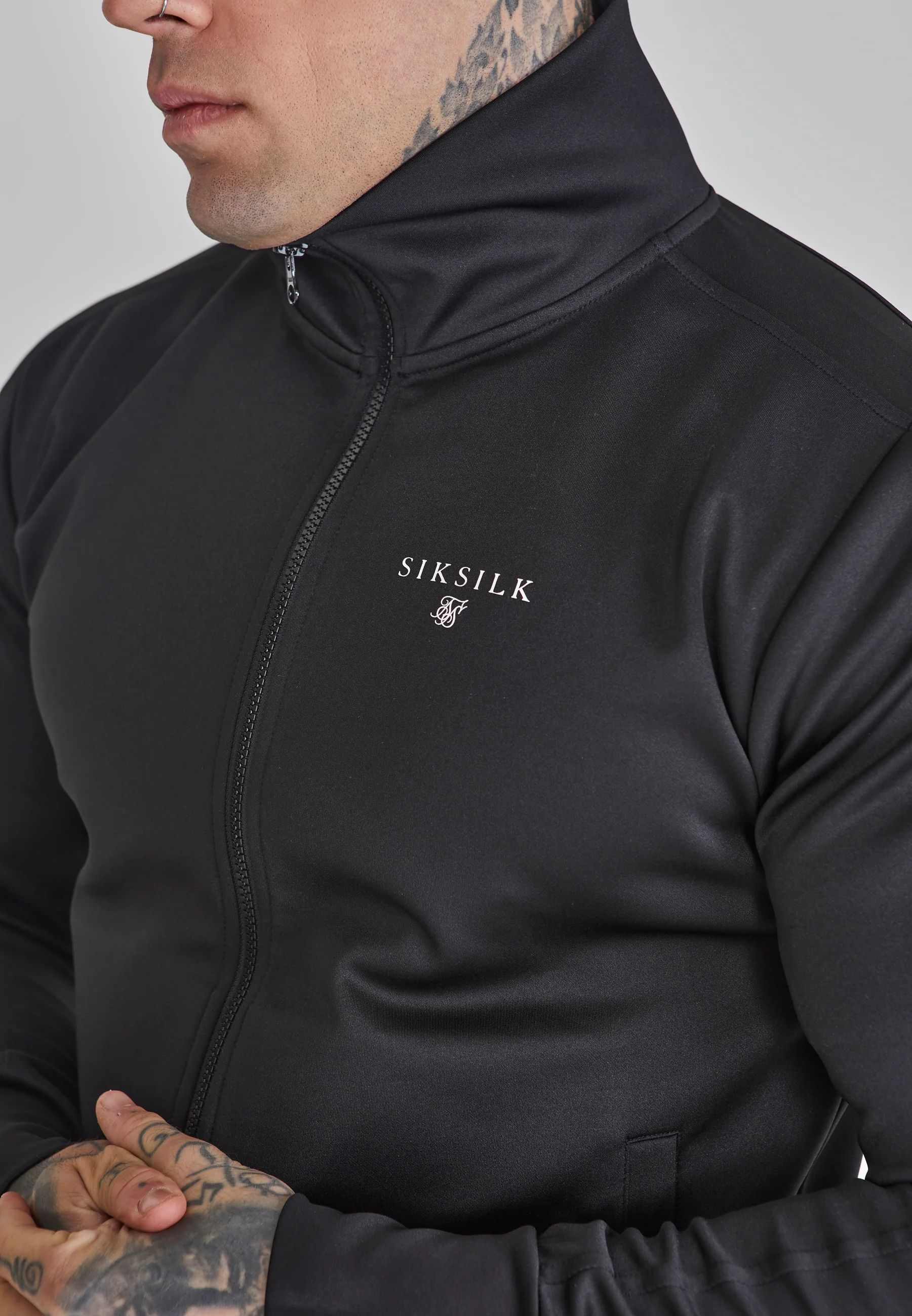 Black Essentials Poly Track Top - Image 3