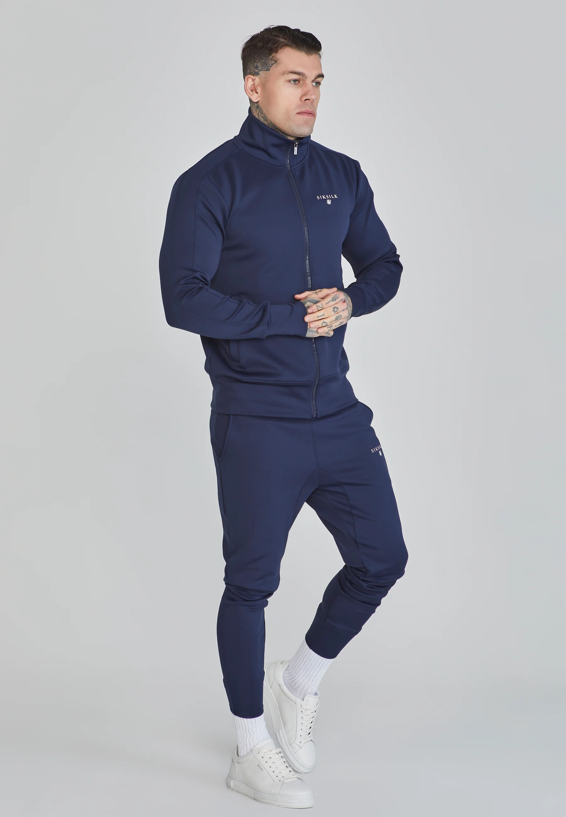 Navy Essentials Poly Track Top - Image 4