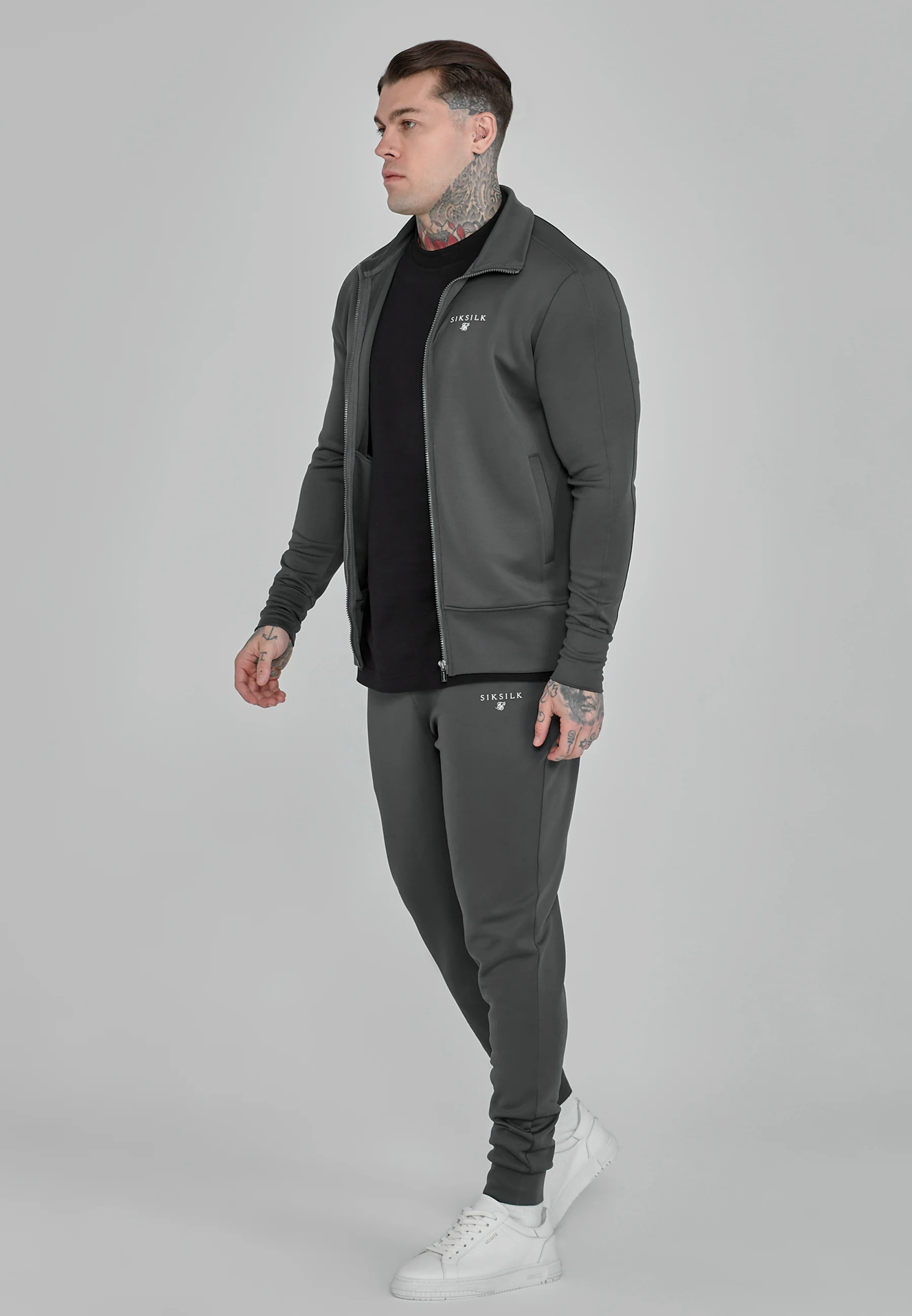 Grey Essentials Poly Track Top - Image 4