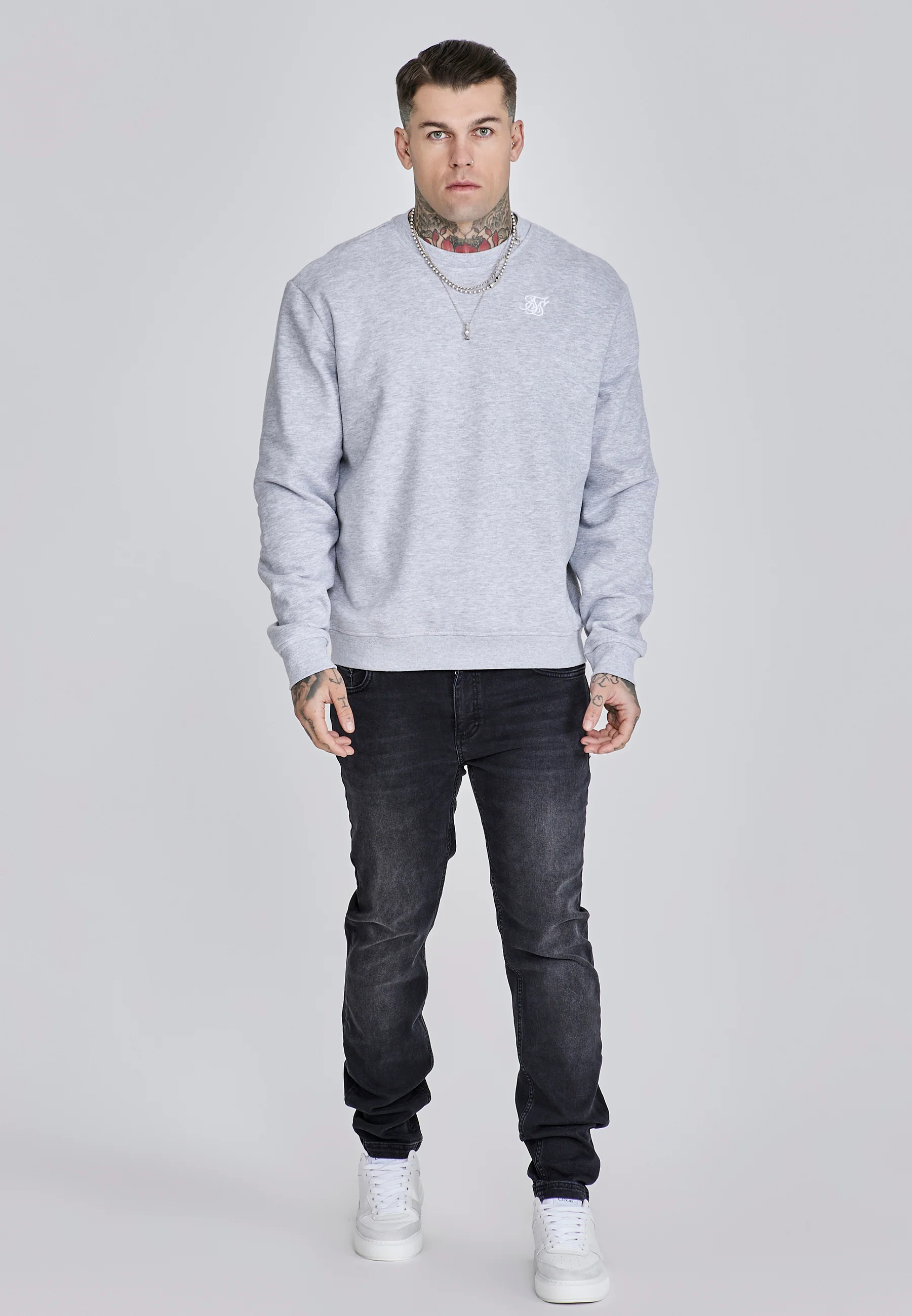 Grey Marl Essentials Sweater - Image 3