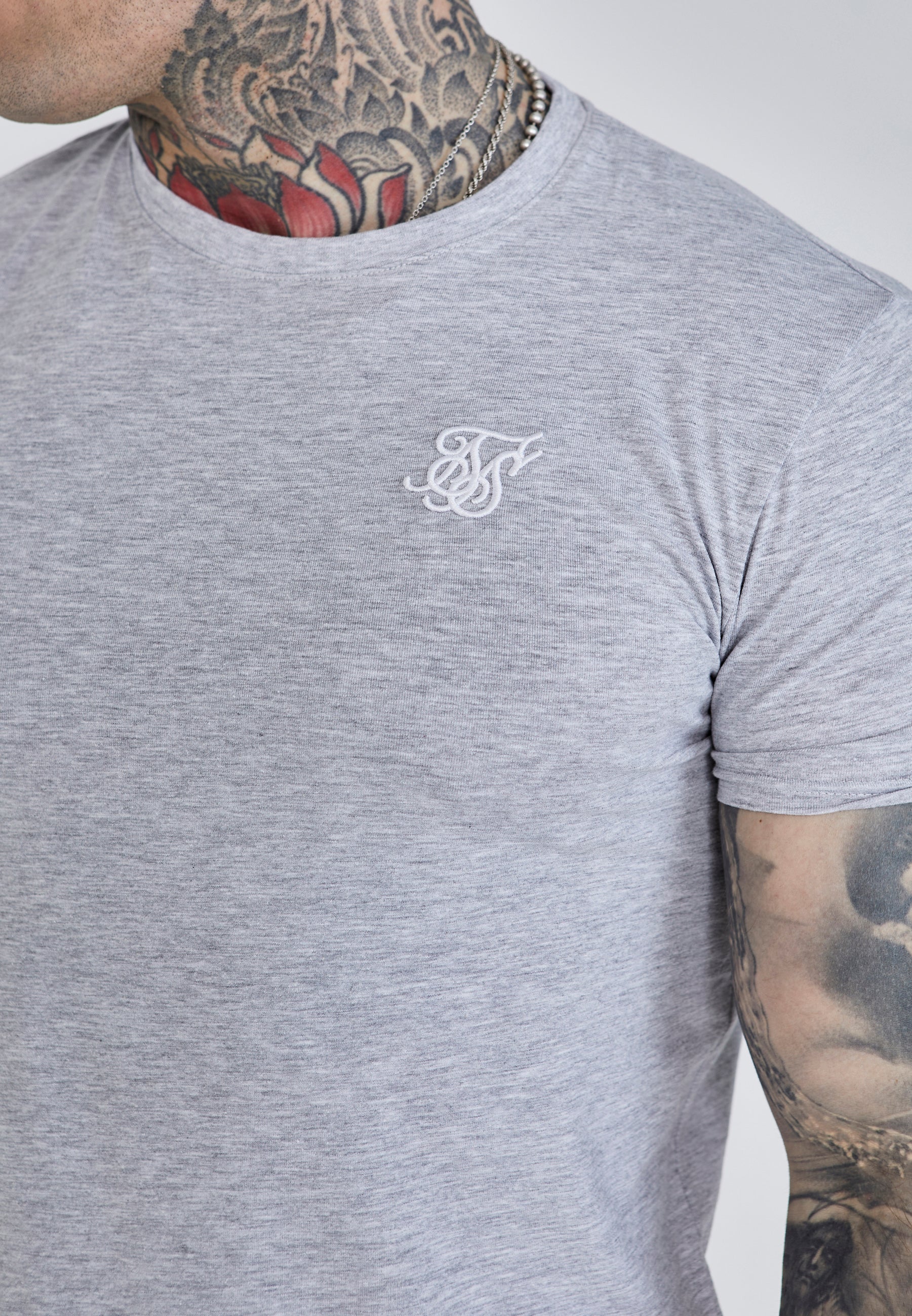 Grey Marl Essentials T-Shirt - Image 3
