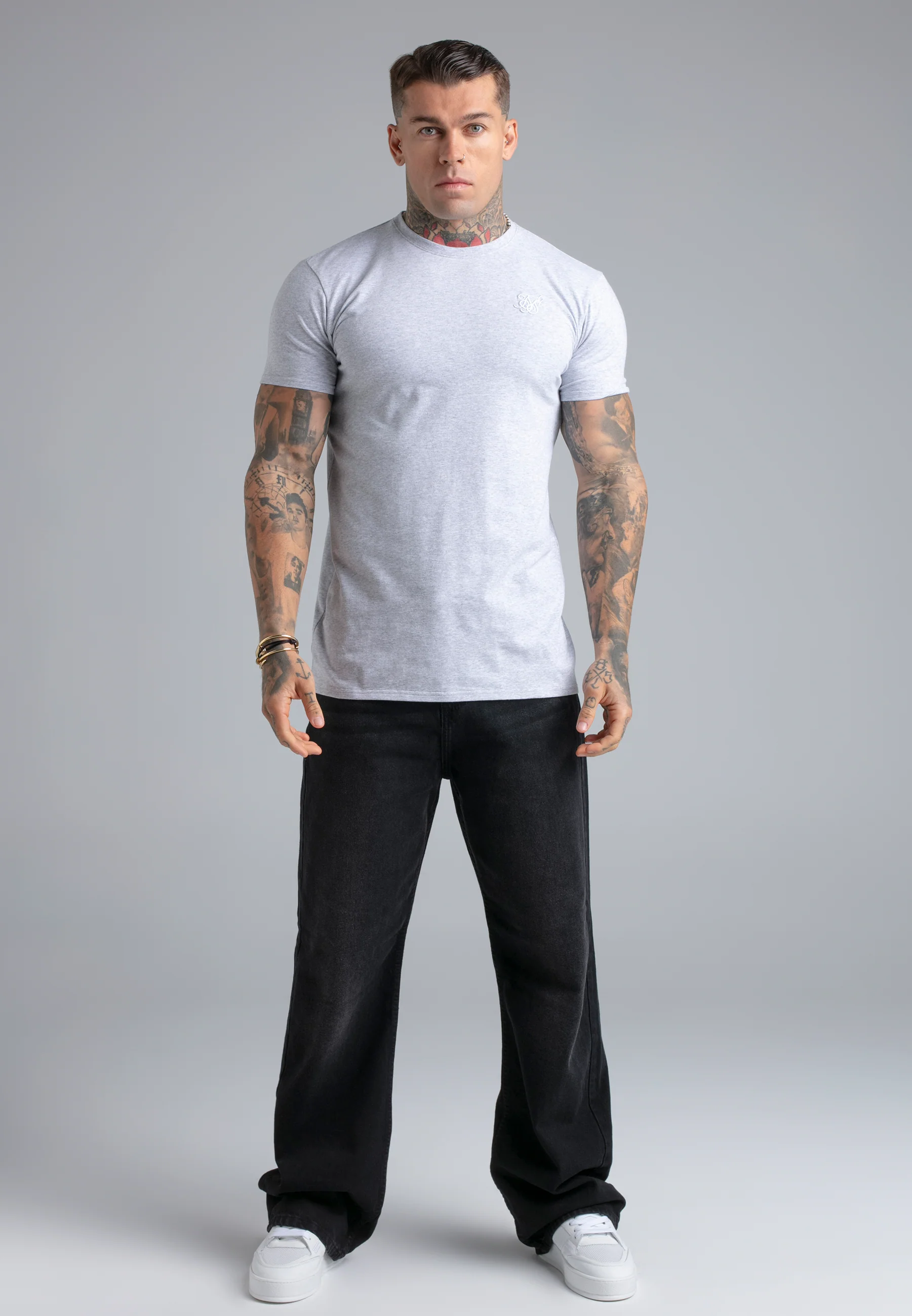Grey Marl Essentials T-Shirt - Image 3