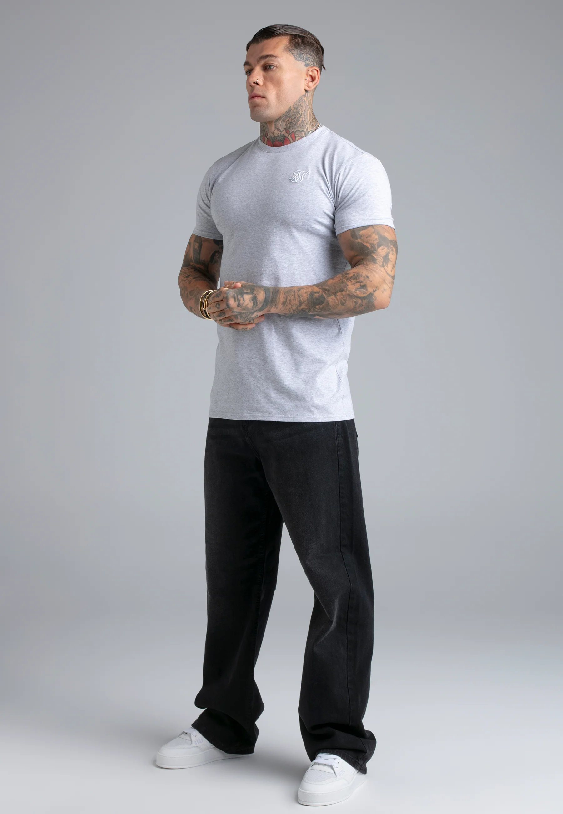 Grey Marl Essentials T-Shirt - Image 4