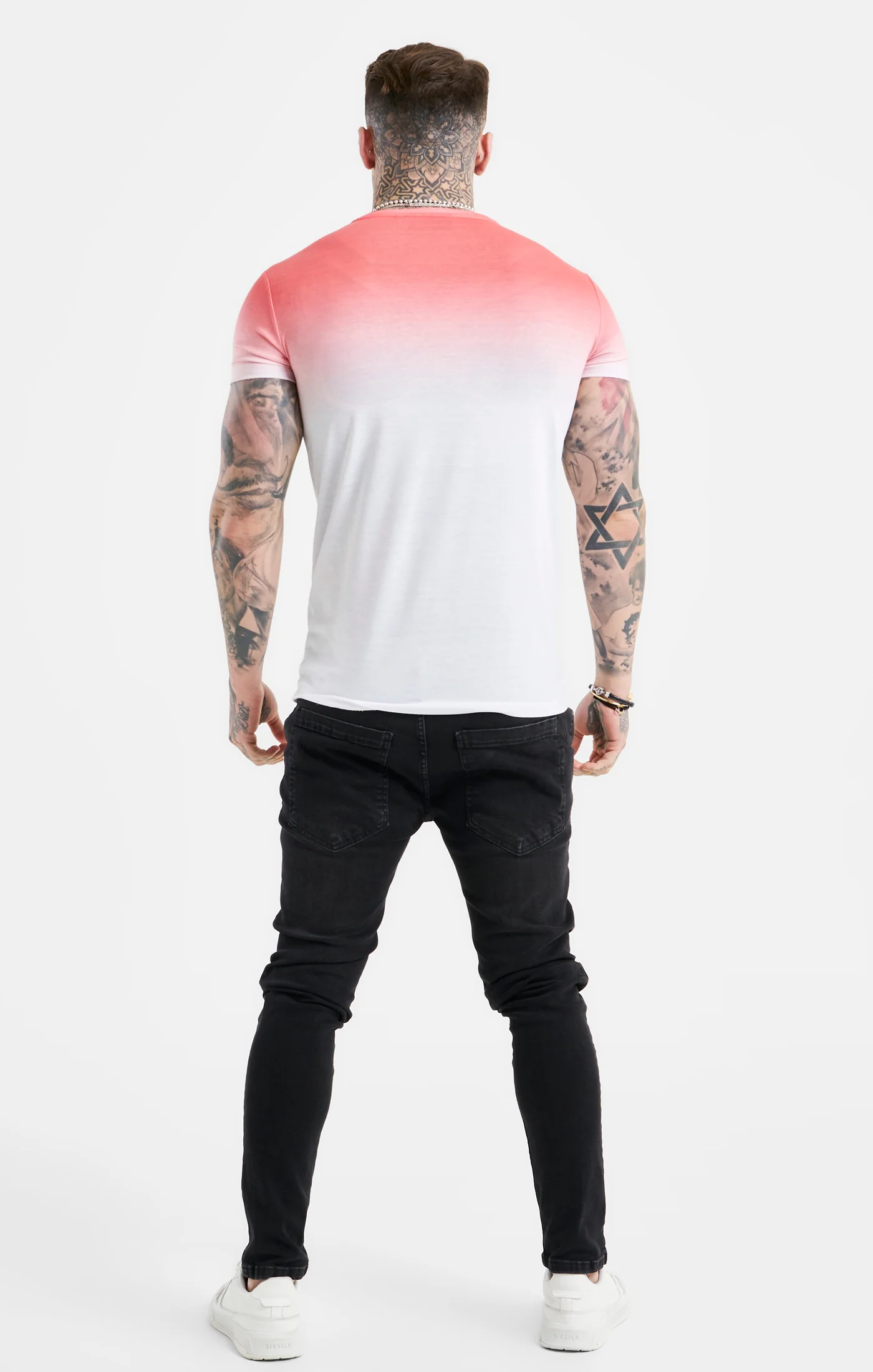 Orange Fade Muscle Fit T-Shirt - Image 5
