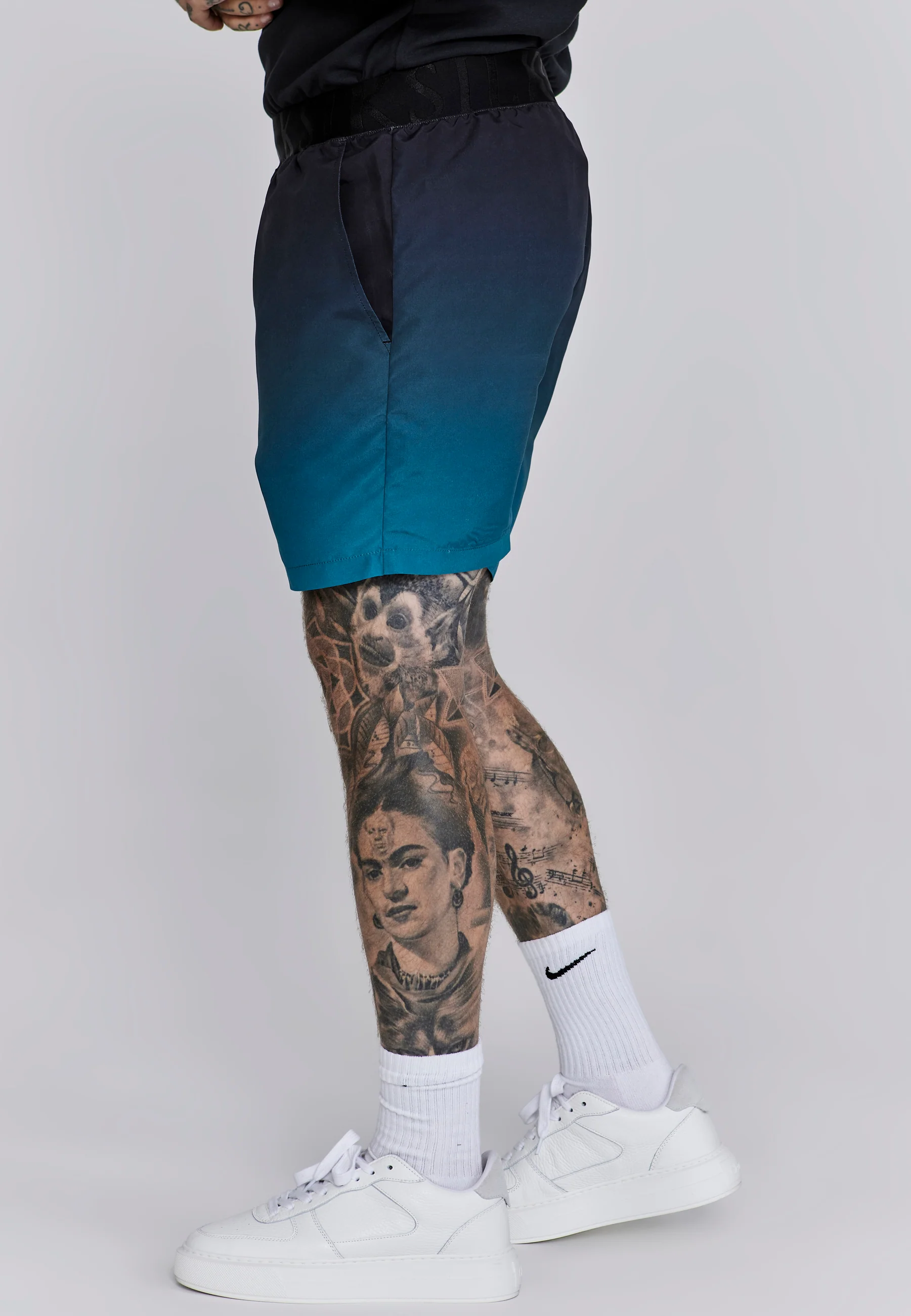 Black Teal Fade Swim Shorts - Image 2