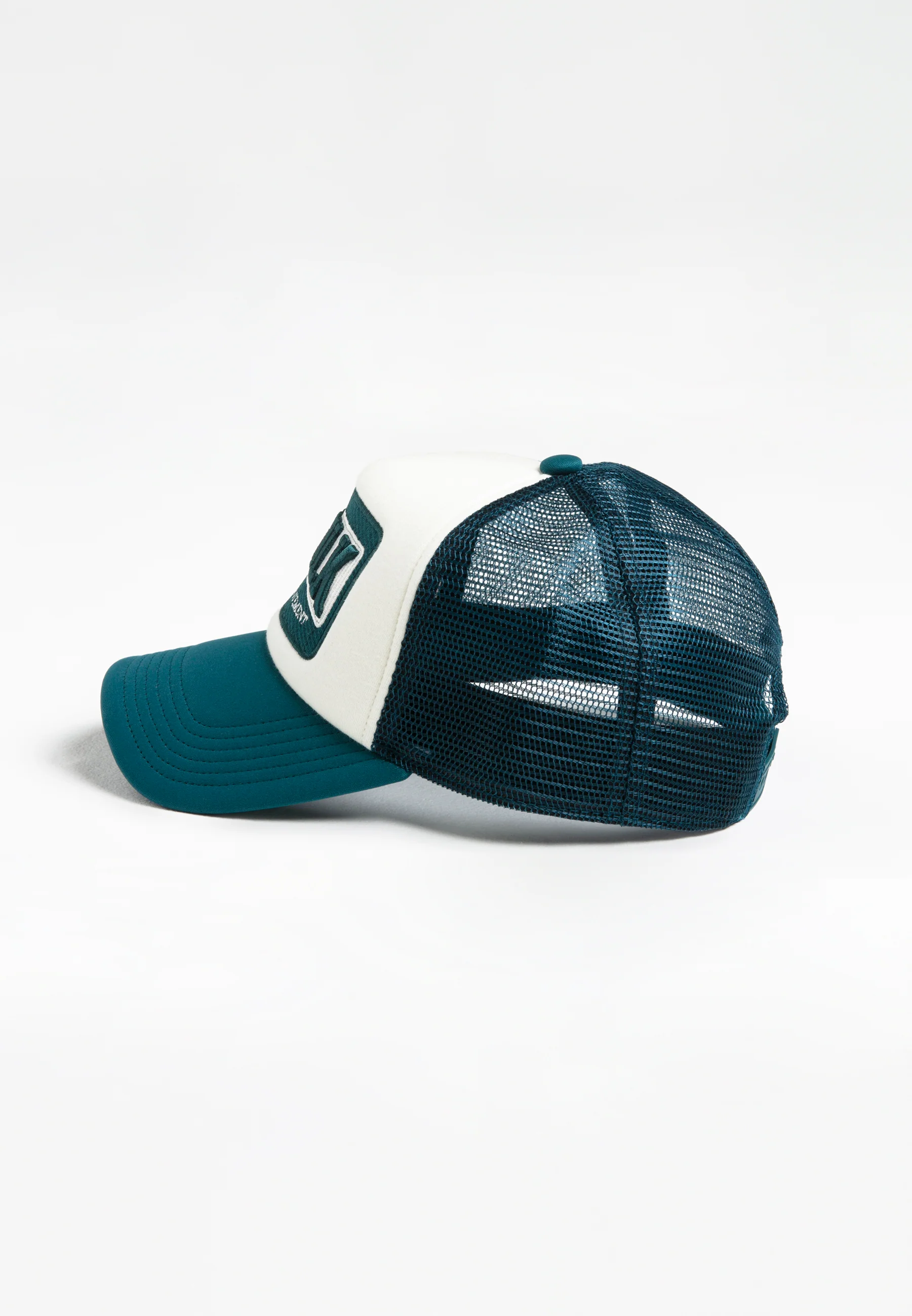 White Green Foam Front Mesh Trucker - Image 3