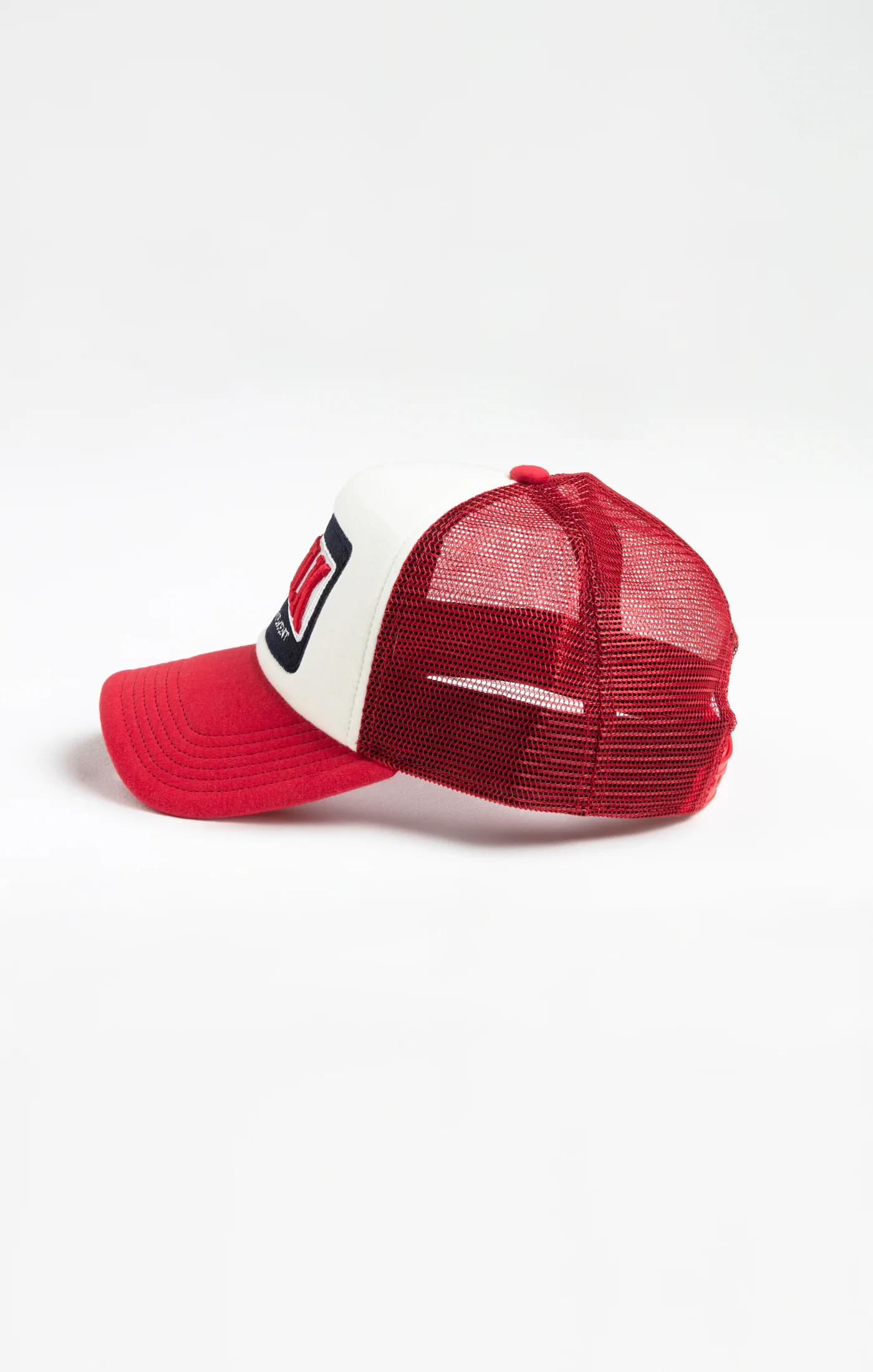 White Red Foam Front Mesh Trucker - Image 2