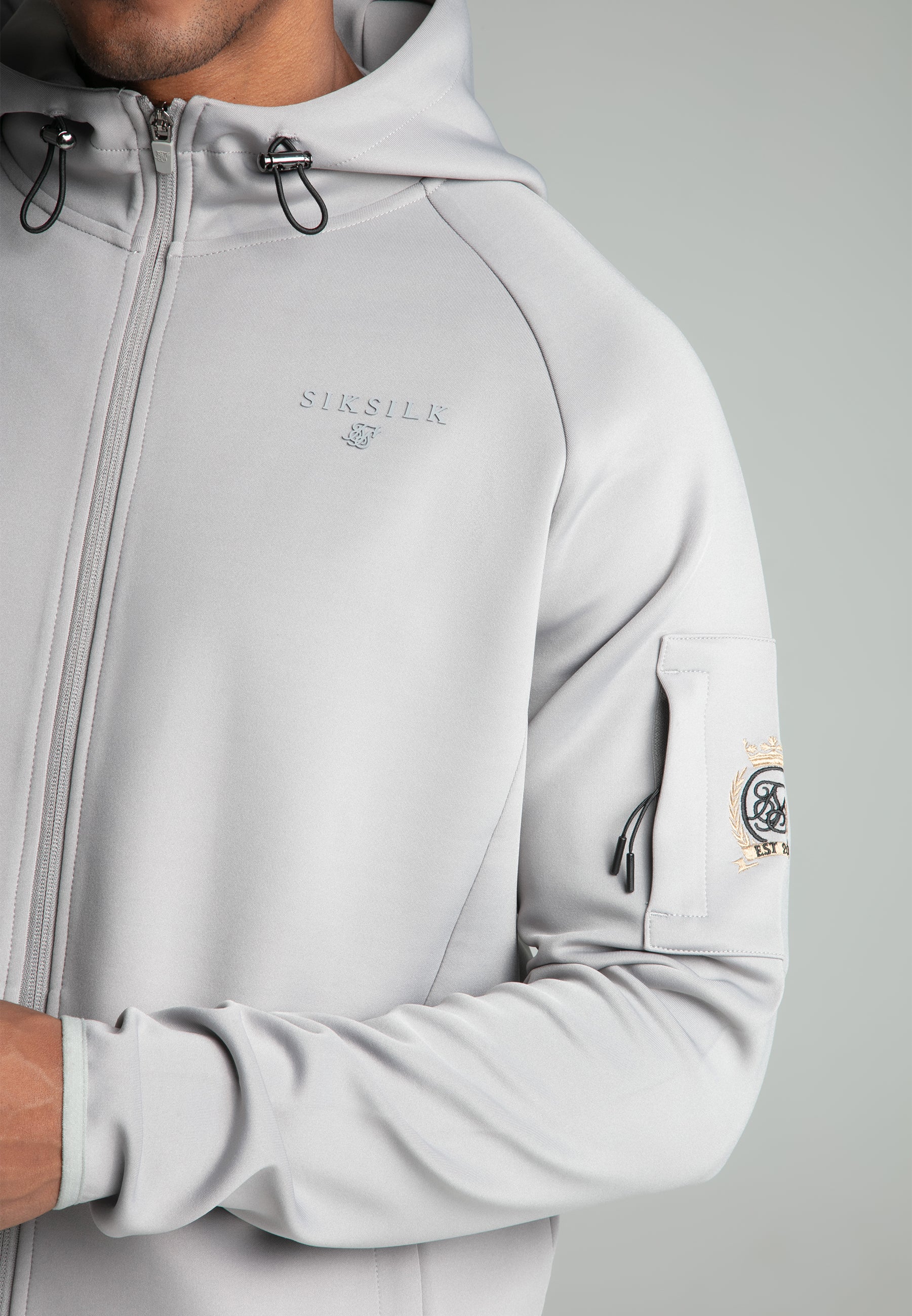 Grey Full zip Hoodie - Image 3