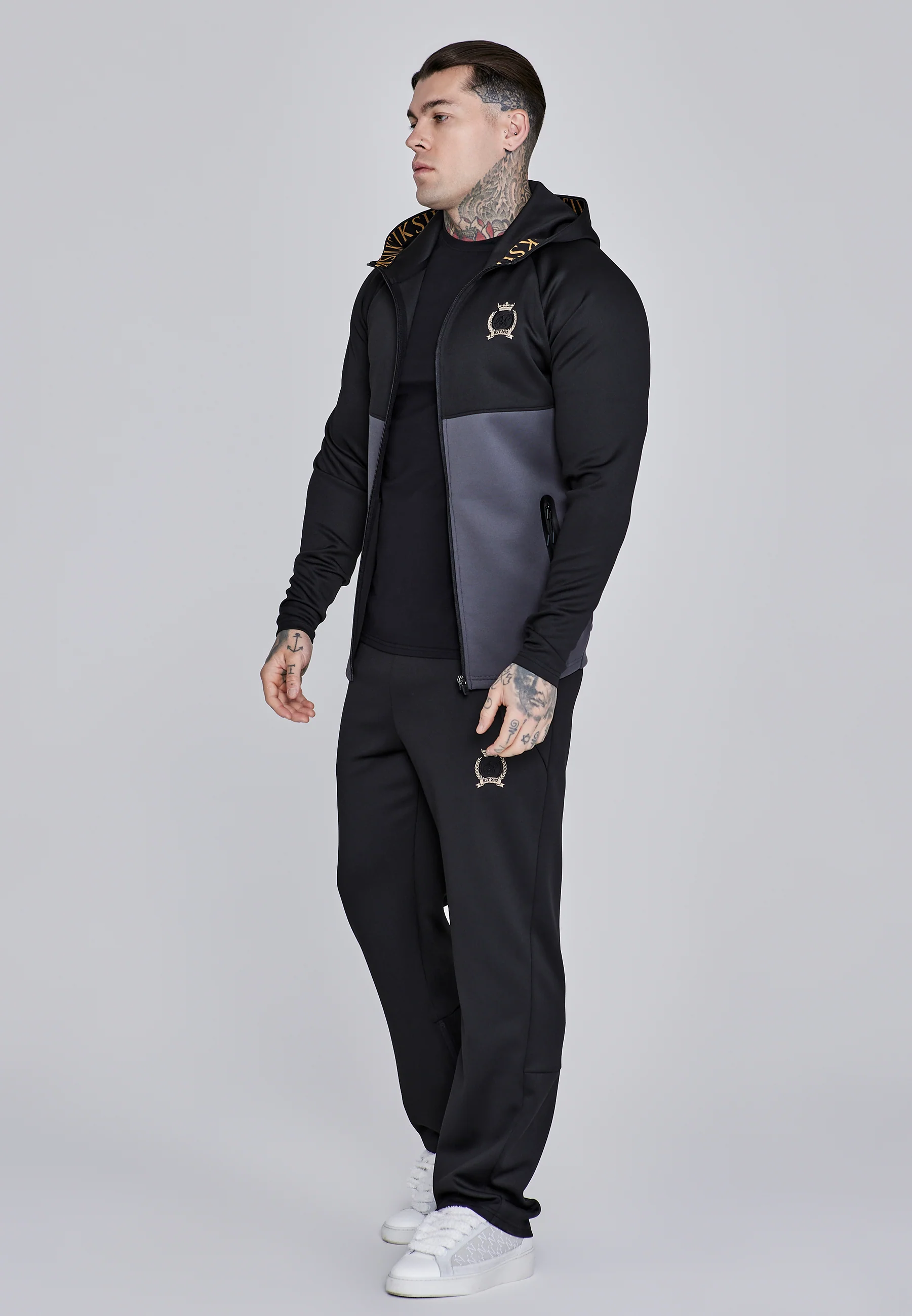 Black and Grey Full Zip Hoodie - Image 4