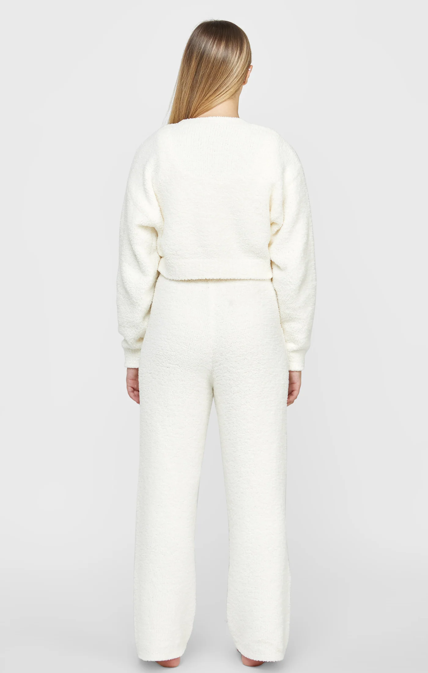 Girls Ecru Cropped Lounge Sweat - Image 5