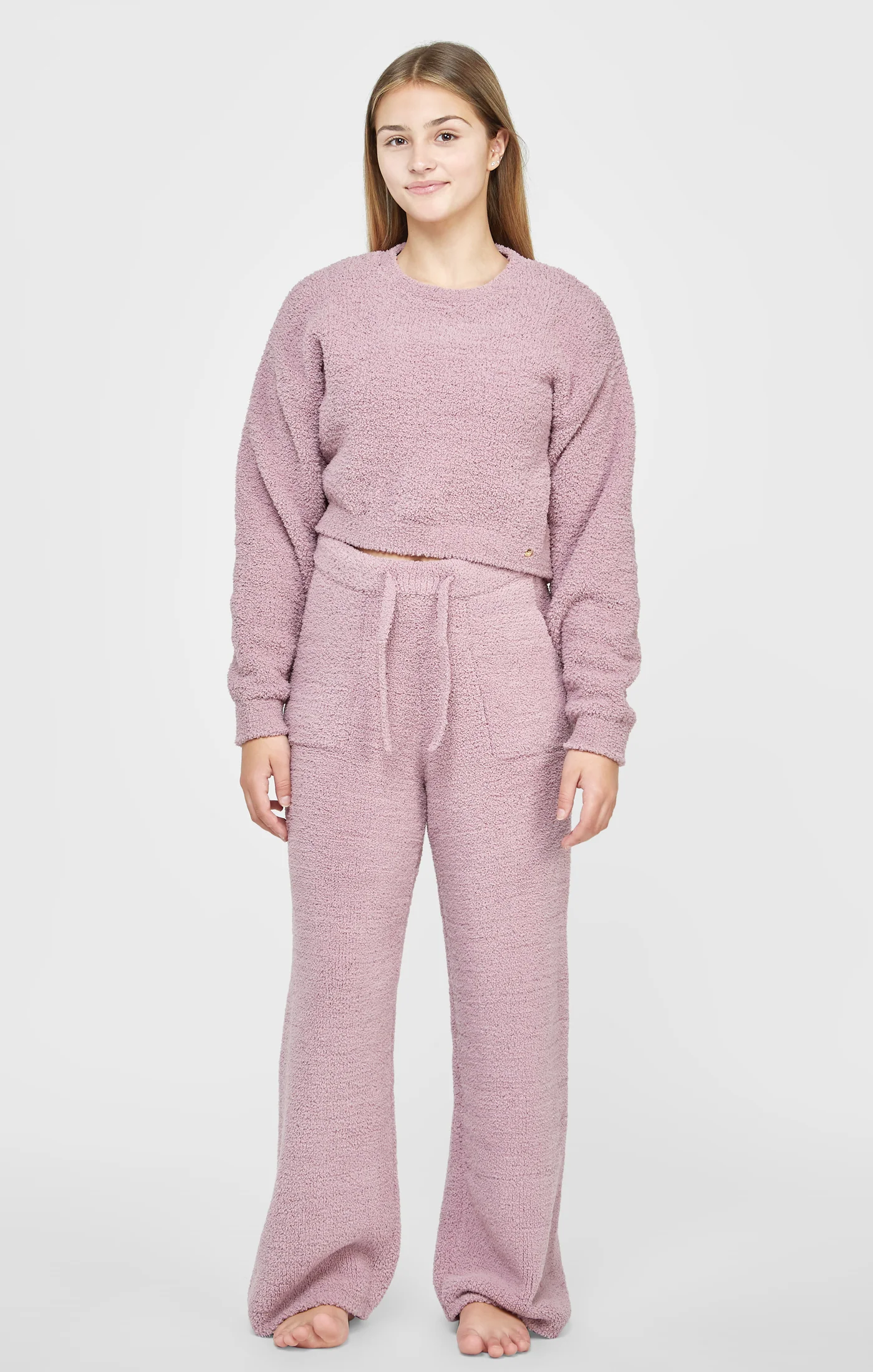 Girls Lavender Cropped Lounge Sweat - Image 3