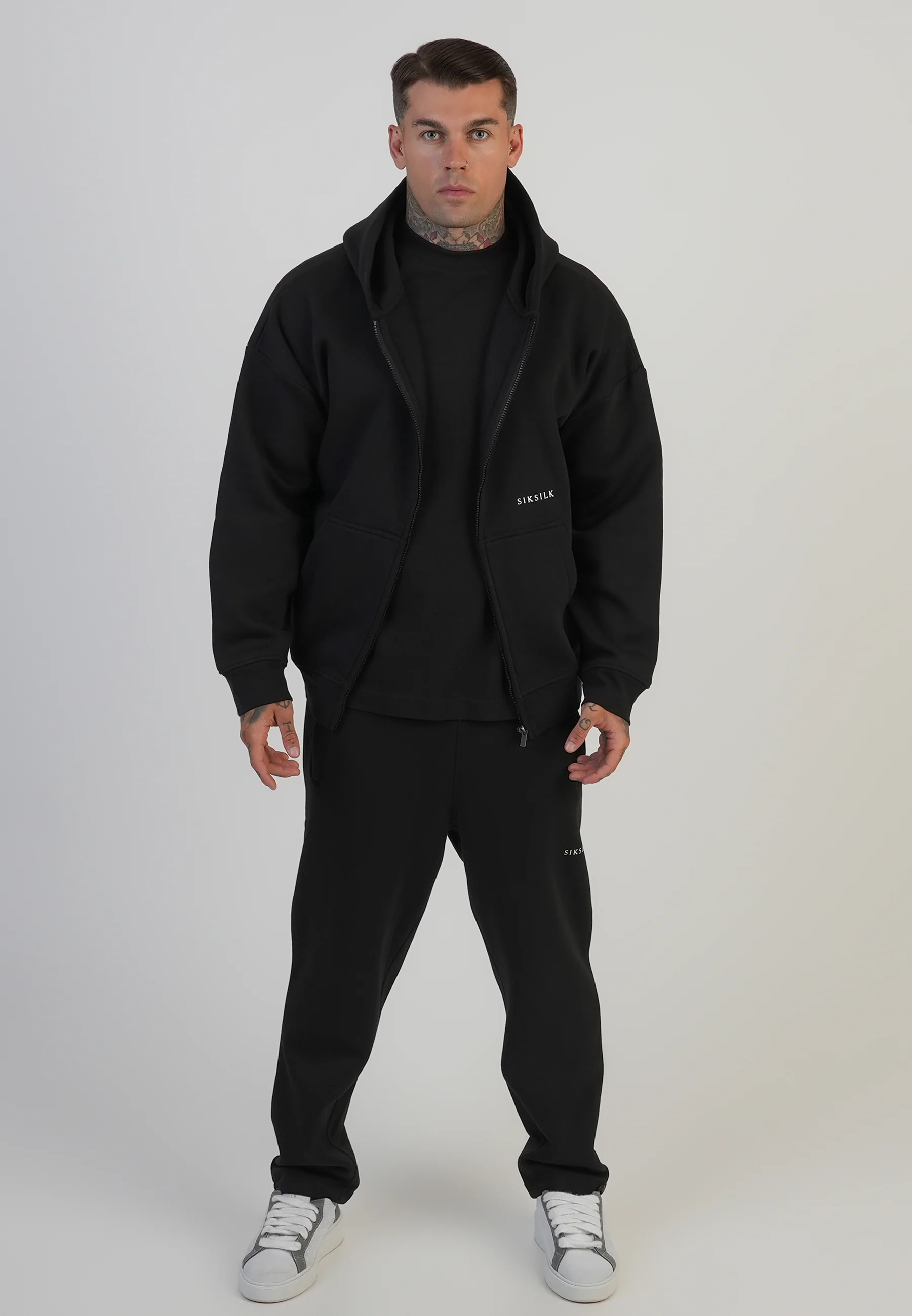 Black Graphic Full Zip Hoodie - Image 3