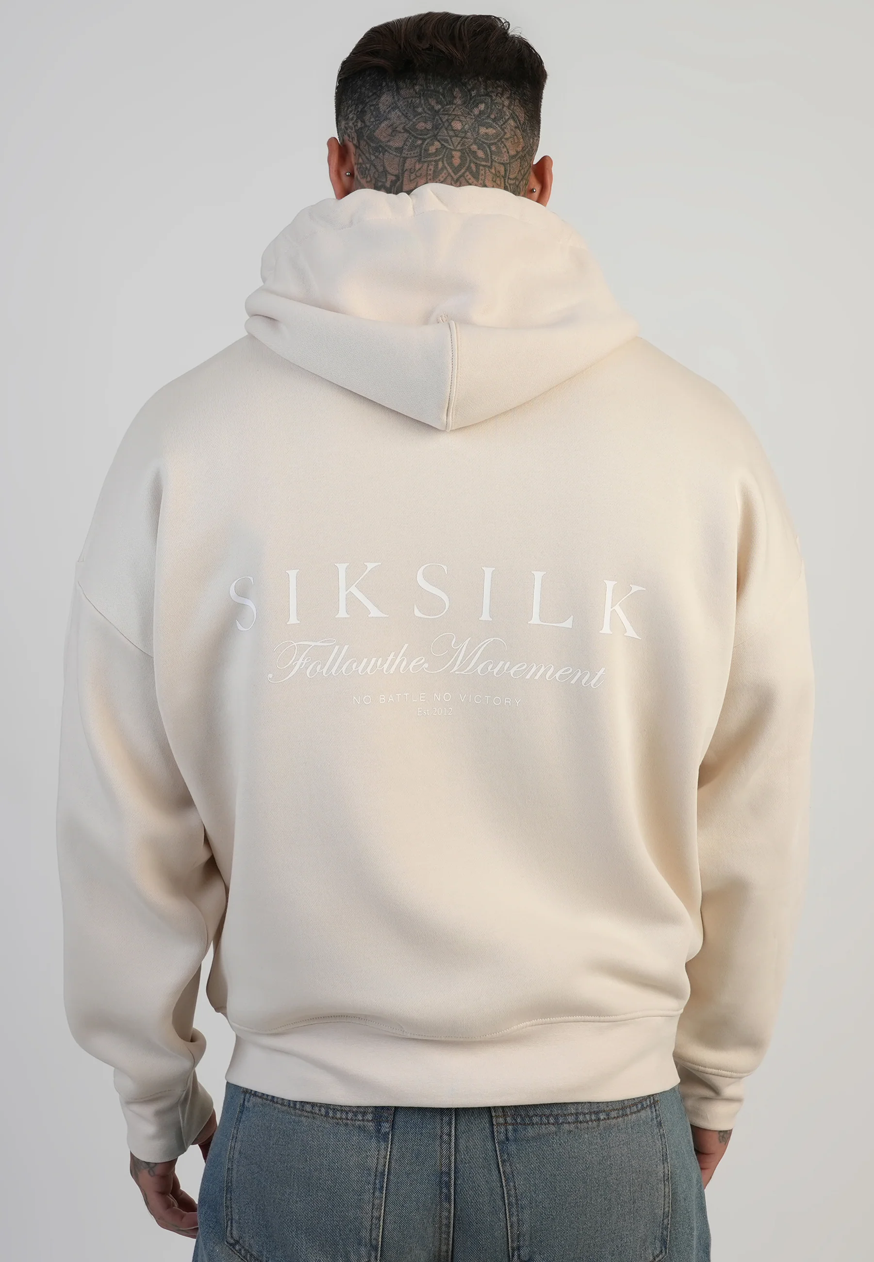 Ecru Graphic Full Zip Hoodie - Image 2