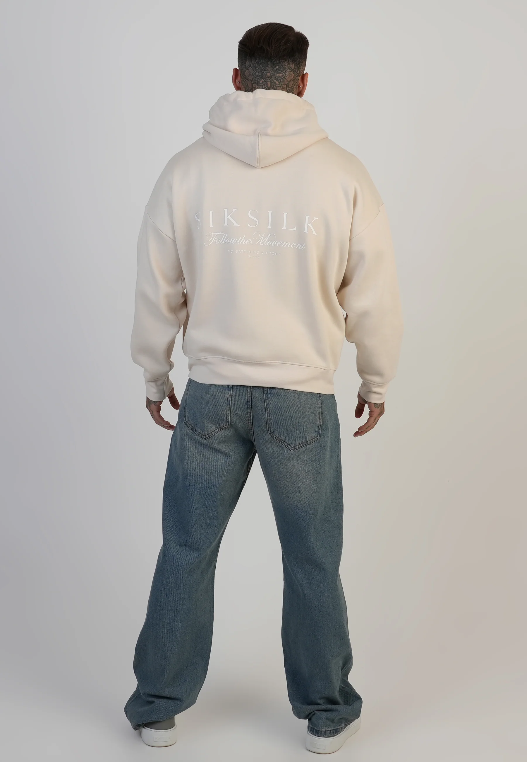 Ecru Graphic Full Zip Hoodie - Image 5