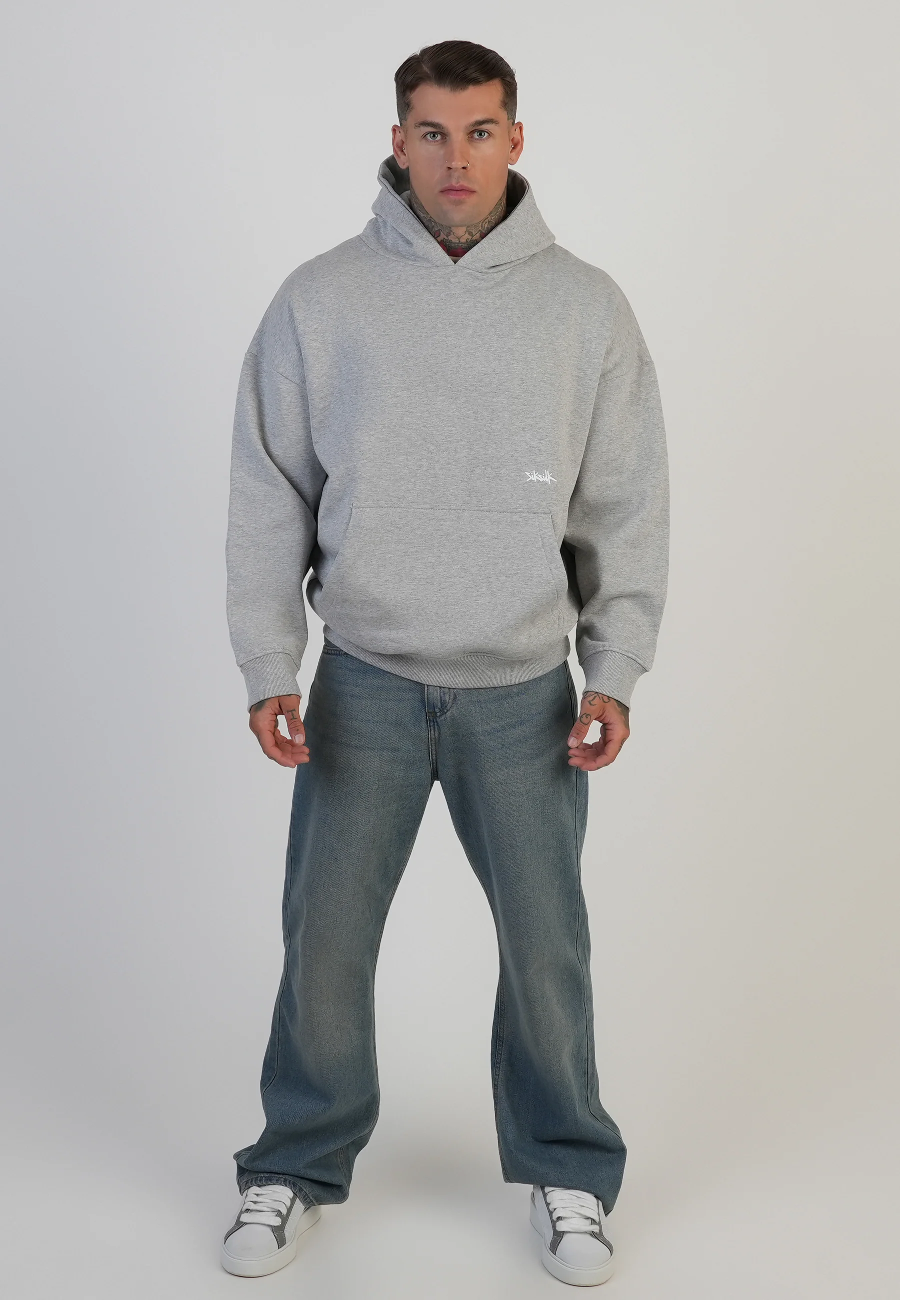 Grey Marl Graphic Hoodie - Image 3