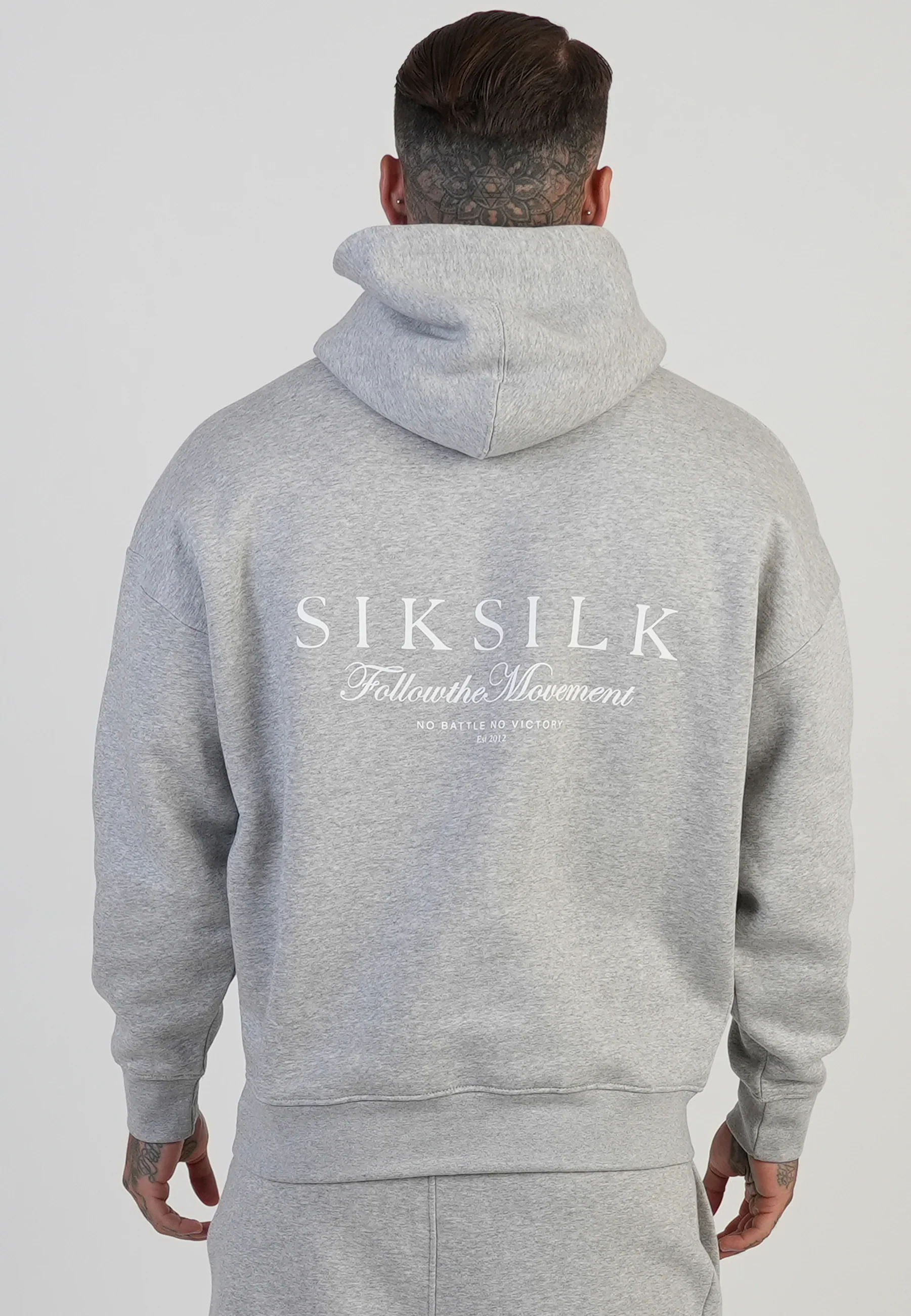 Grey Marl Graphic Hoodie