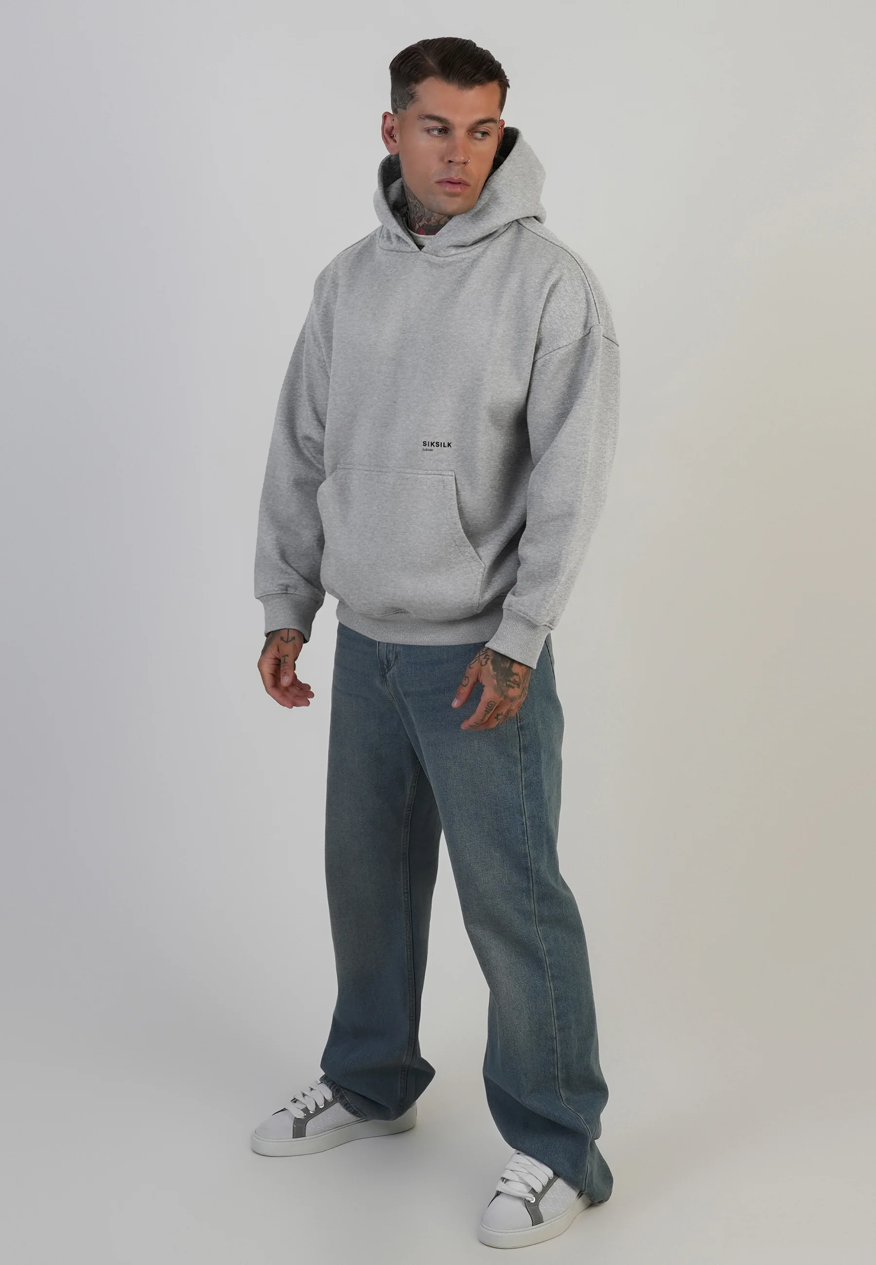 Grey Marl Graphic Hoodie - Image 4