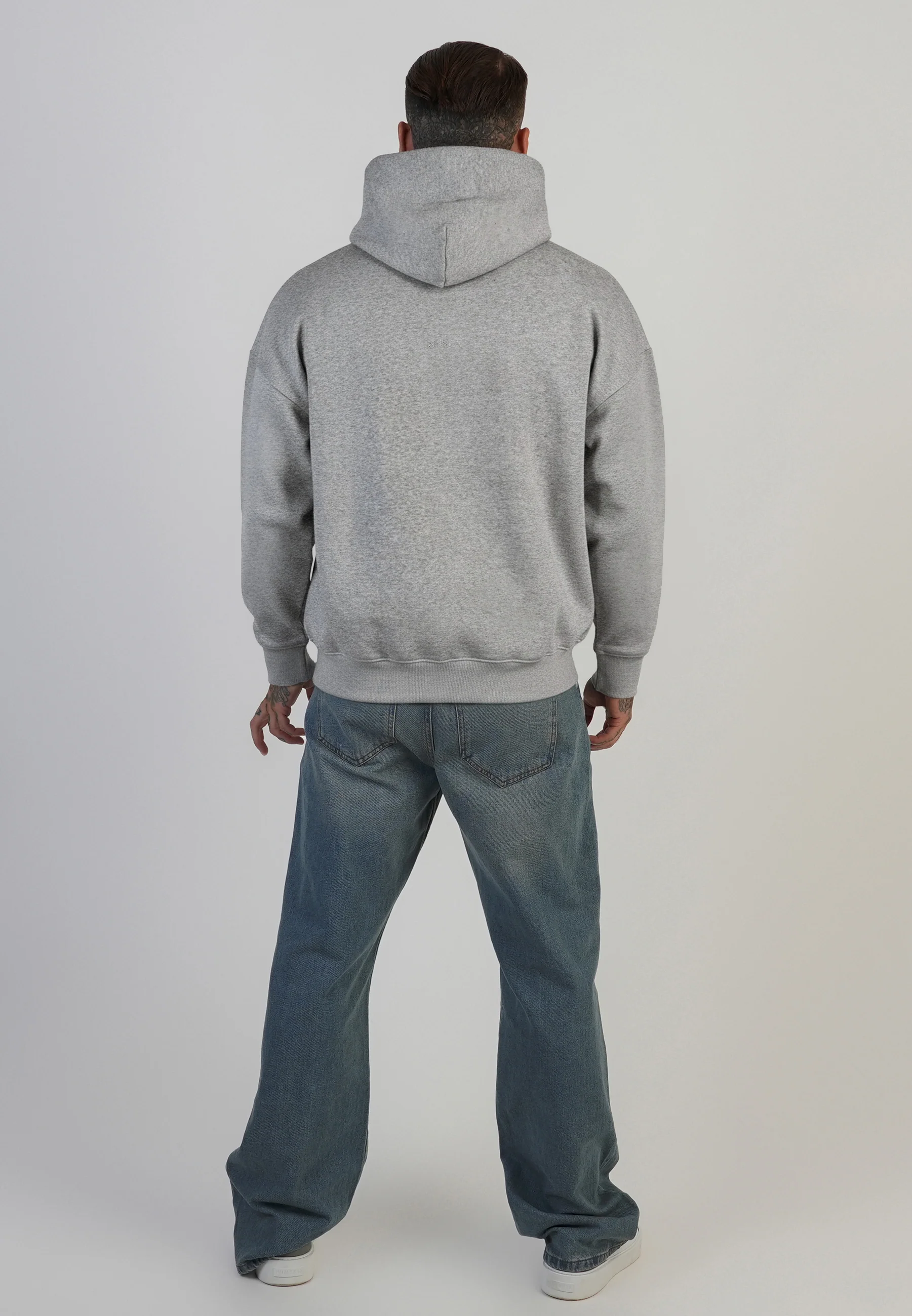 Grey Marl Graphic Hoodie - Image 5