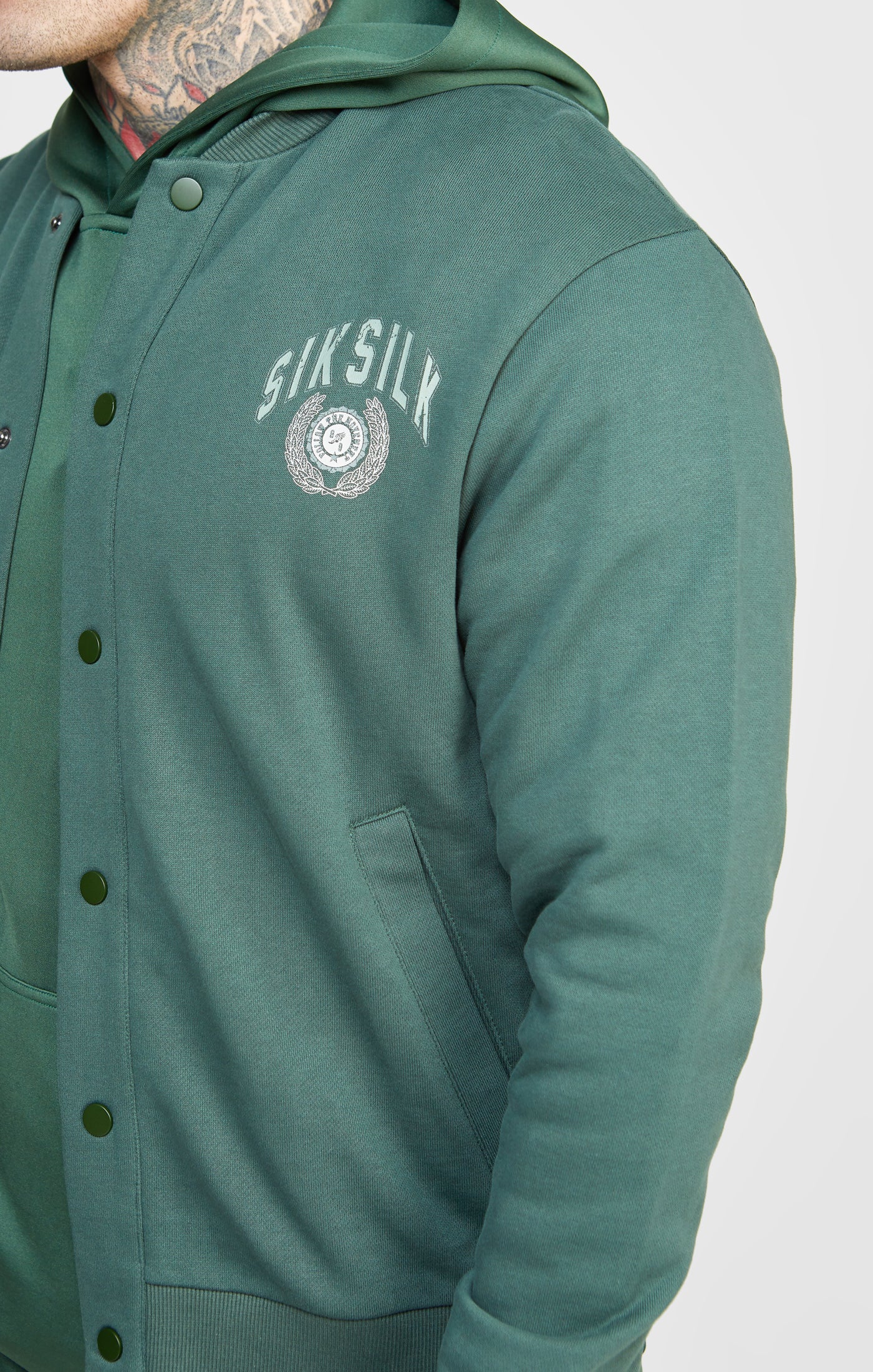 Green Relaxed Varsity Bomber - Image 2
