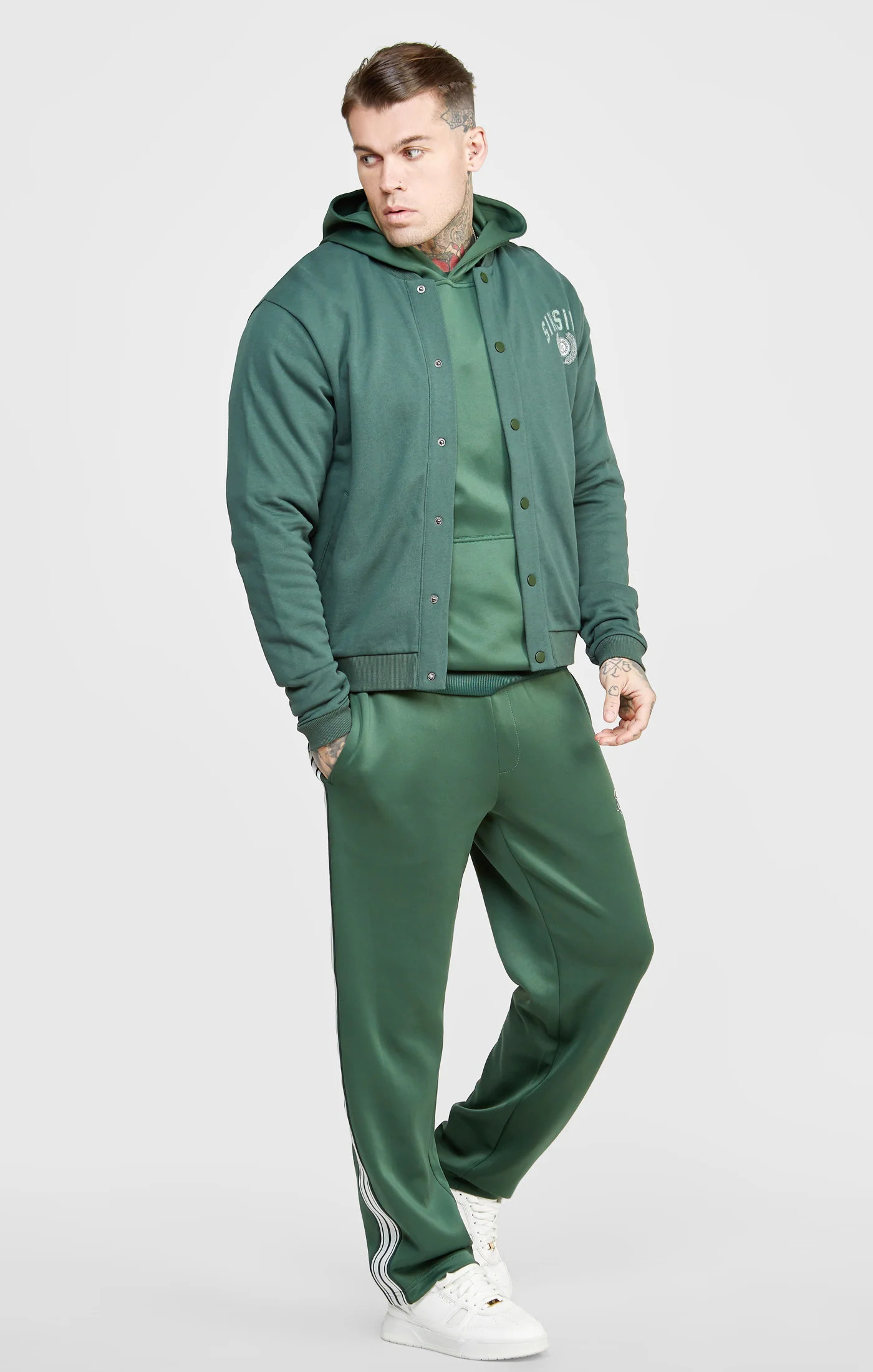 Green Relaxed Varsity Bomber - Image 3