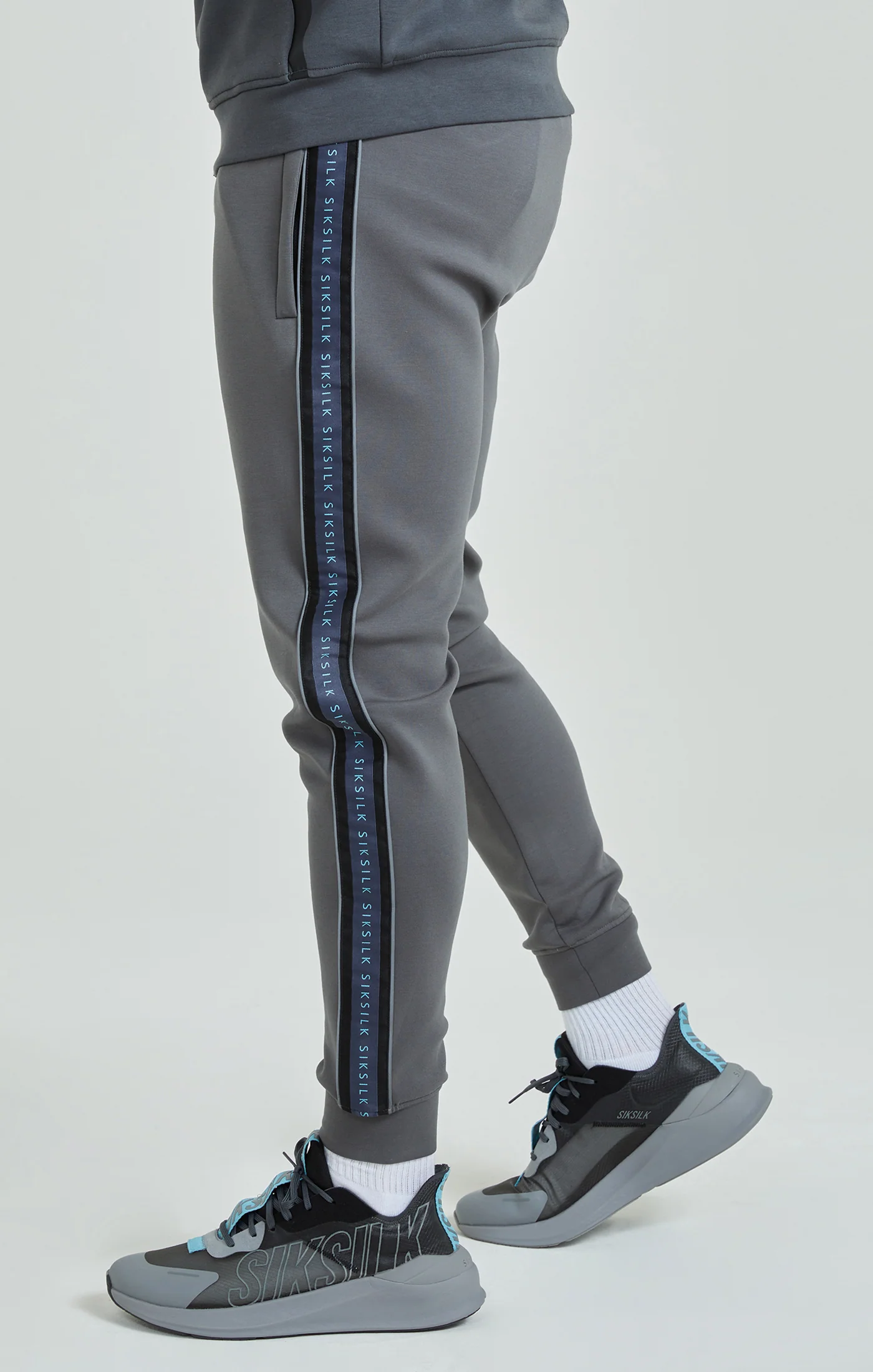 Grey Branded Tape Track Pant - Image 3