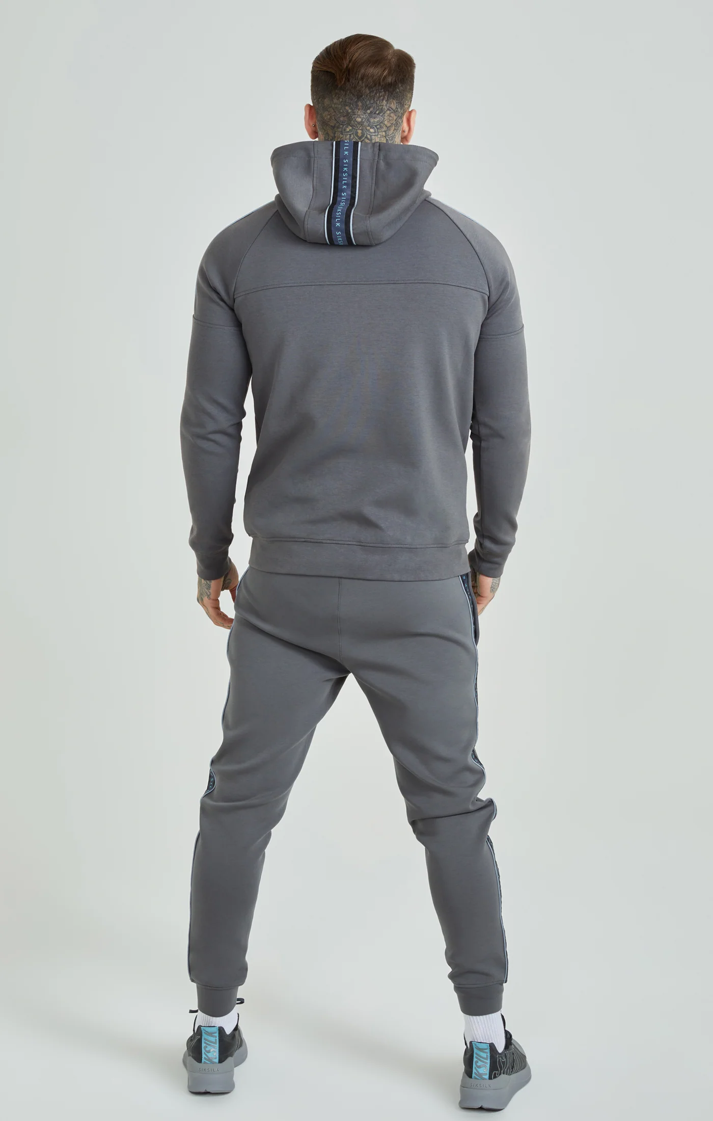 Grey Branded Tape Track Pant - Image 5