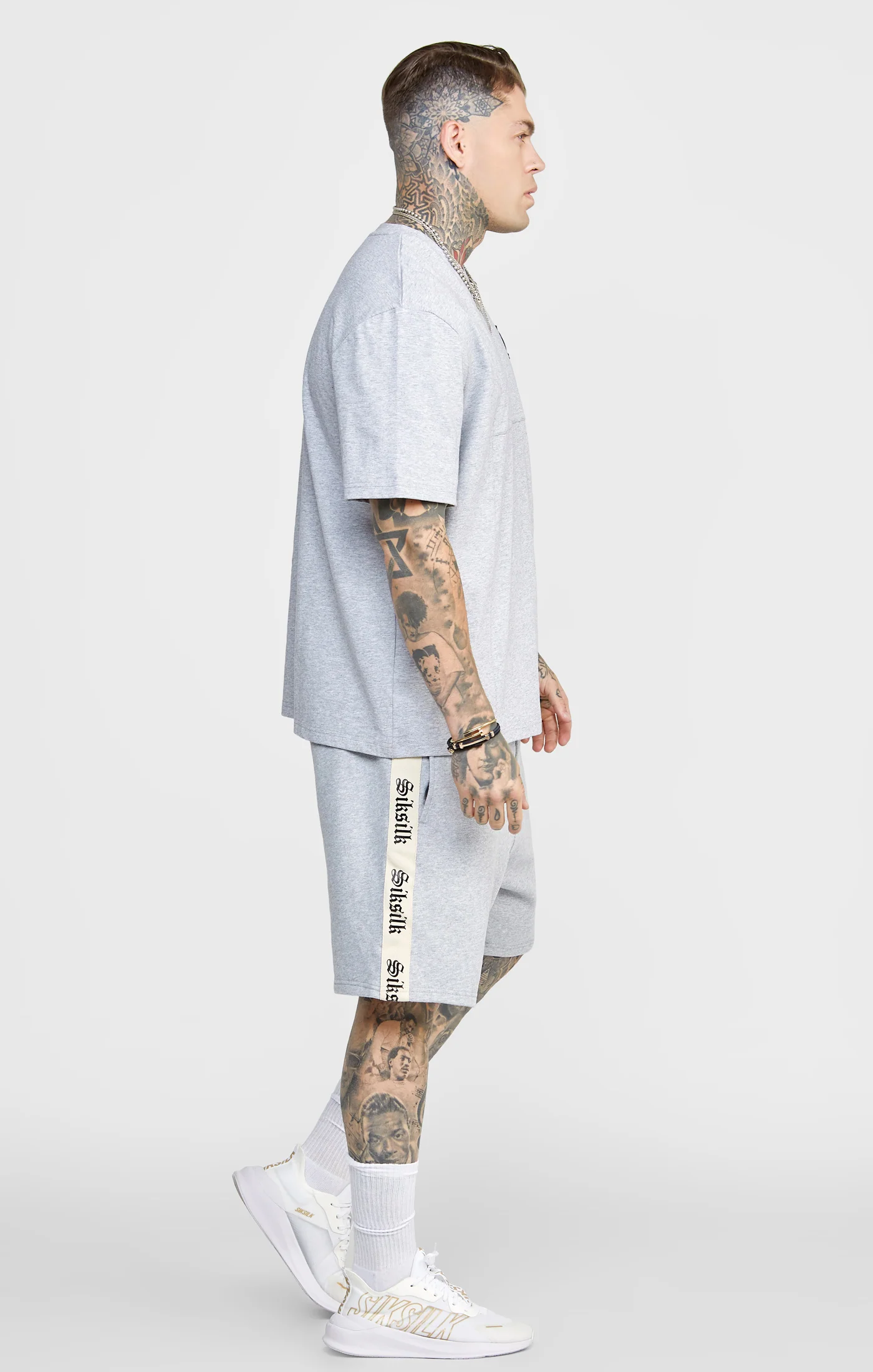 Grey Cut And Sew Oversized T-Shirt - Image 4
