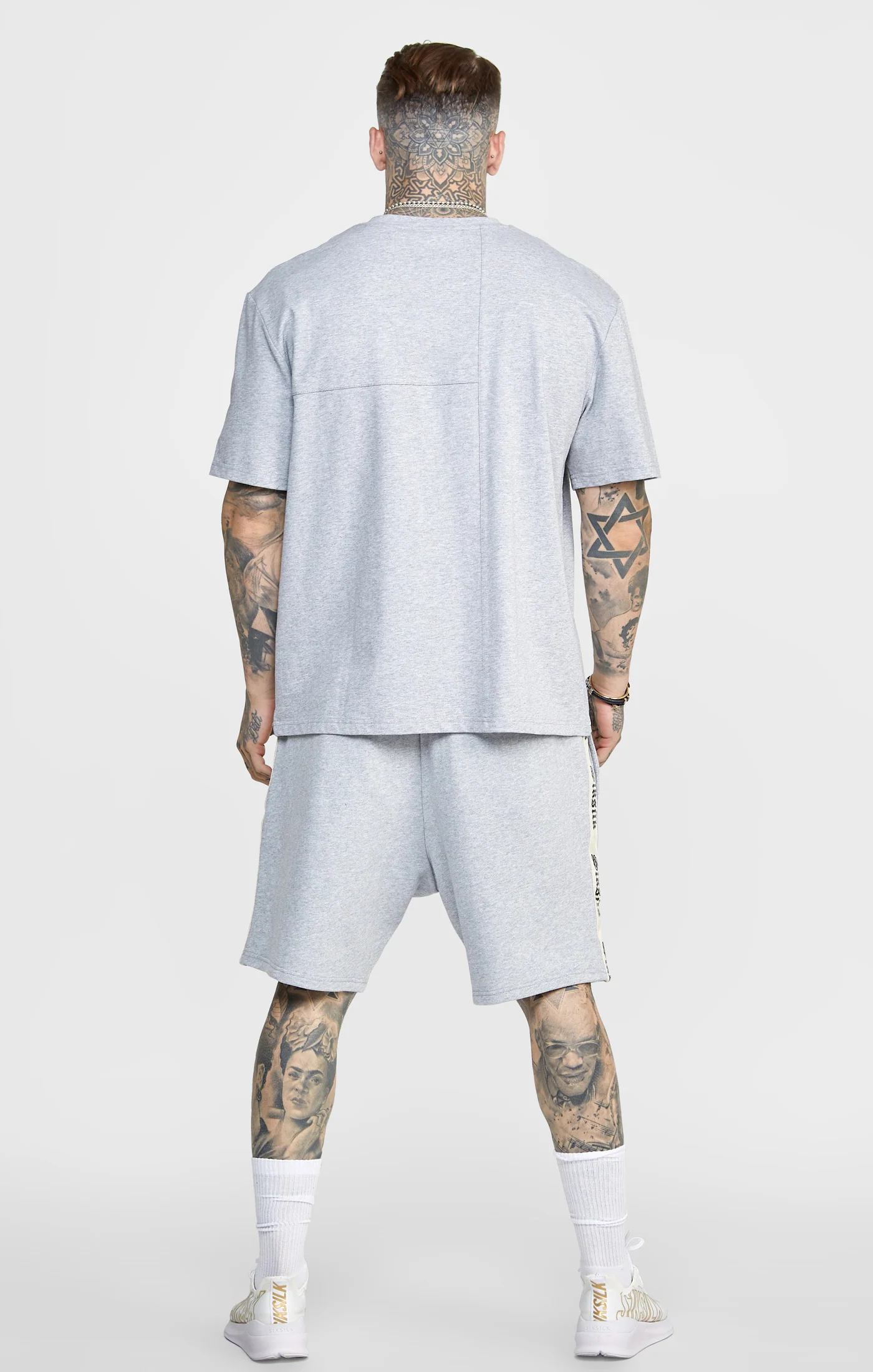 Grey Cut And Sew Oversized T-Shirt - Image 5