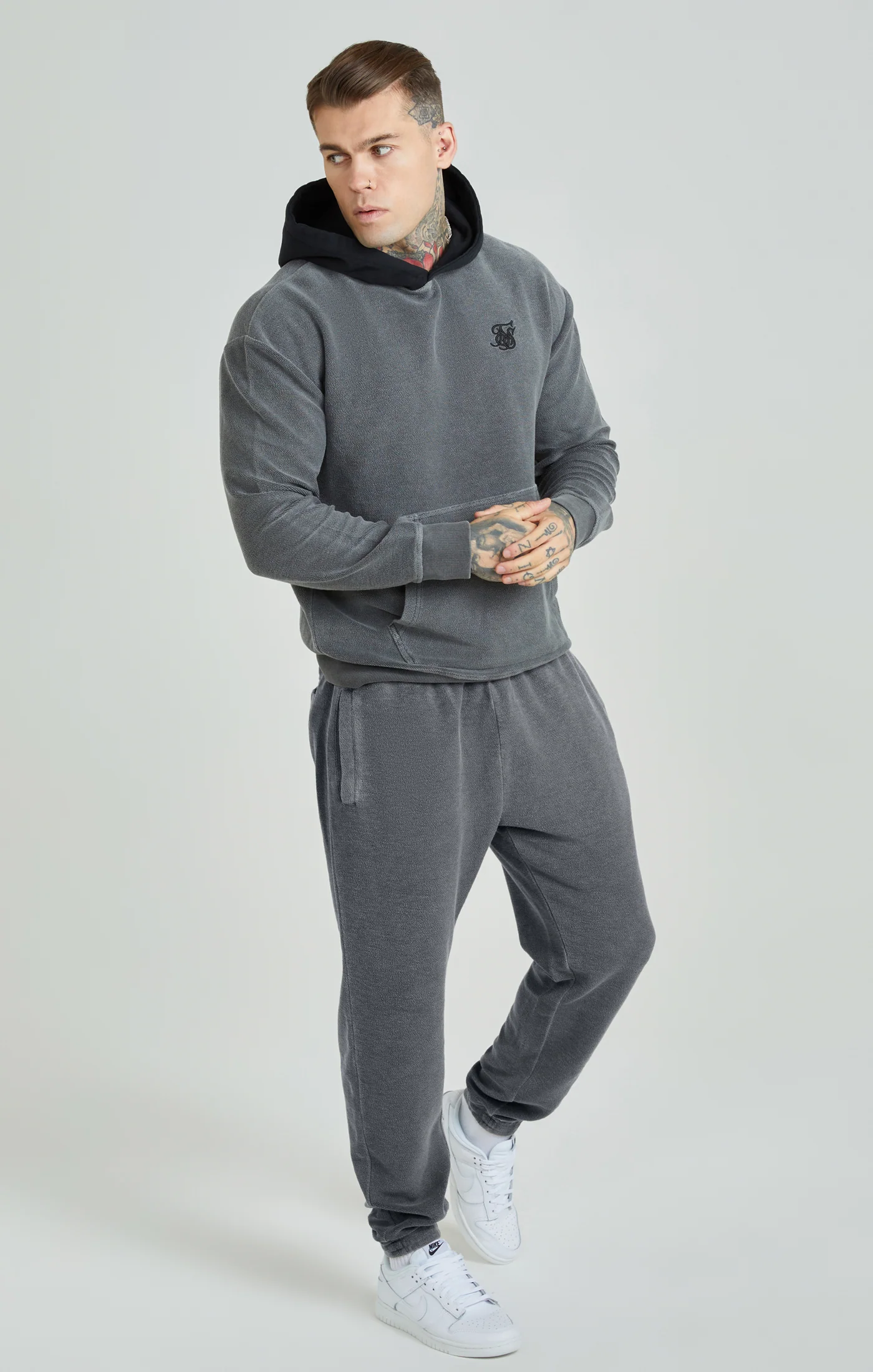 Grey Heavyweight Loopback Relaxed Joggers - Image 2