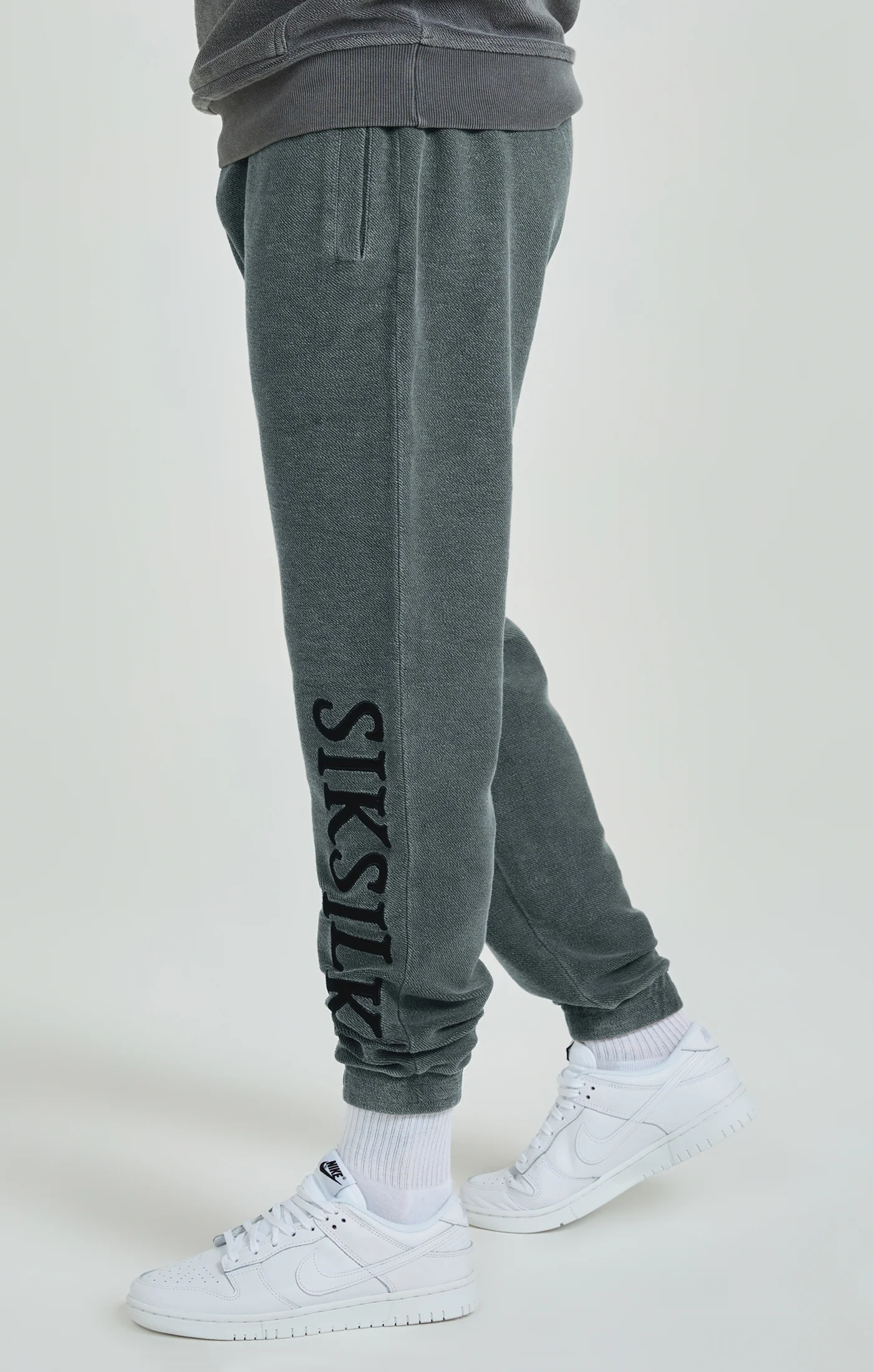 Grey Heavyweight Loopback Relaxed Joggers - Image 3