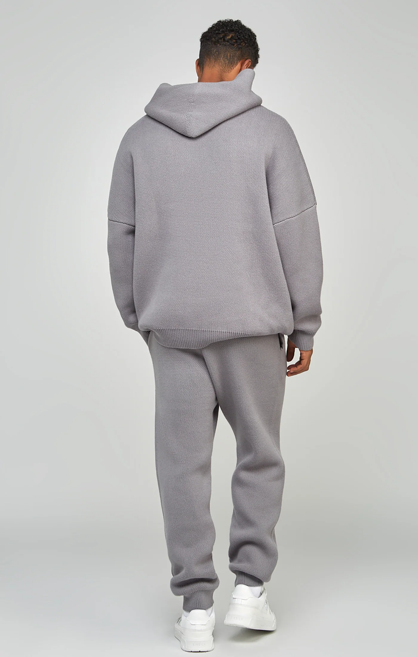 Grey Knitted Oversized Overhead Hoodie - Image 5