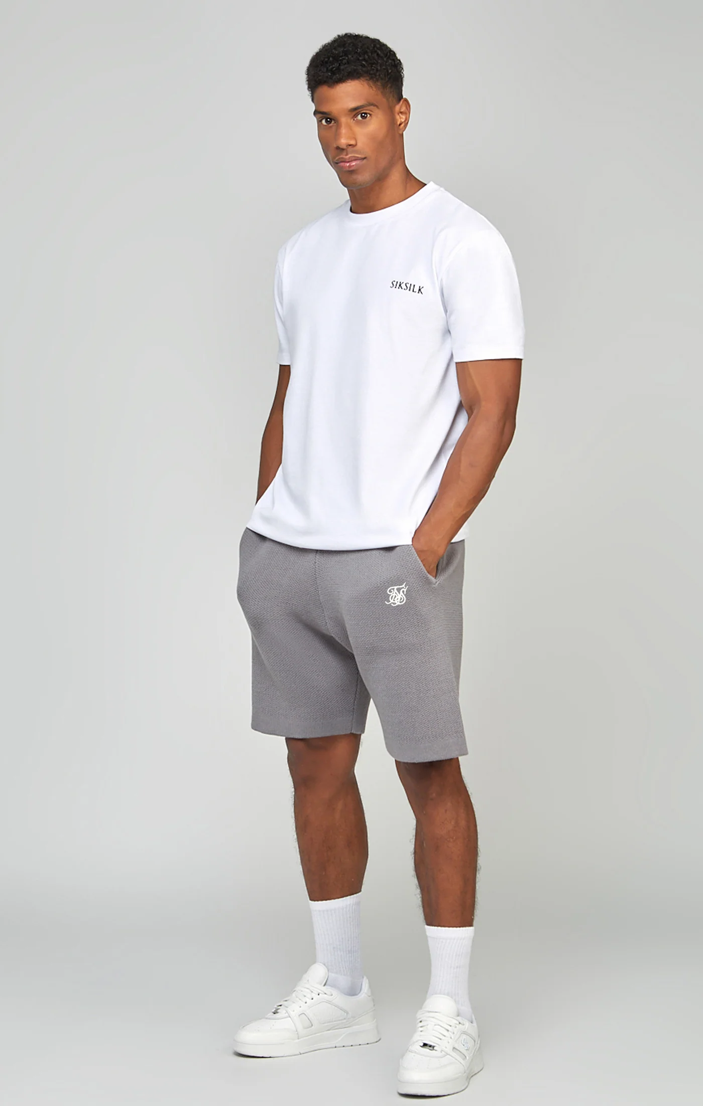 Grey Knitted Shorts - Image 2