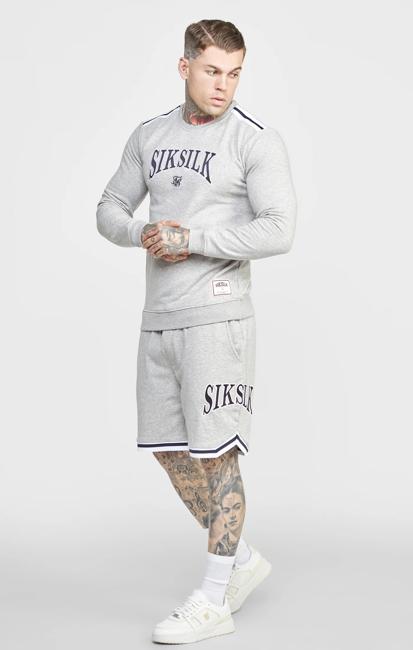 Grey Marl Collegiate Relaxed Fit Short - Image 3