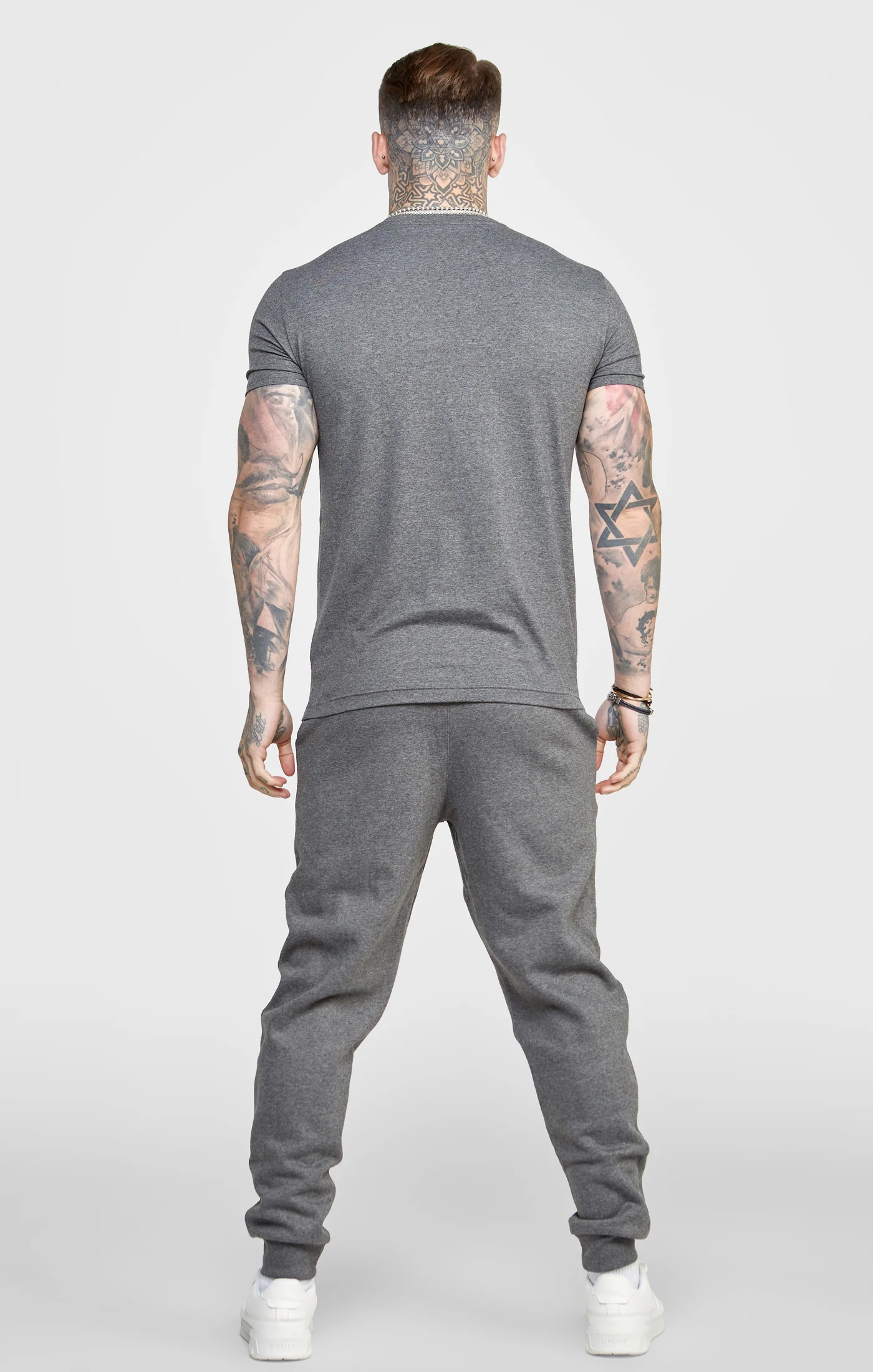 Grey Marl Essential Cuffed Jogger - Image 5