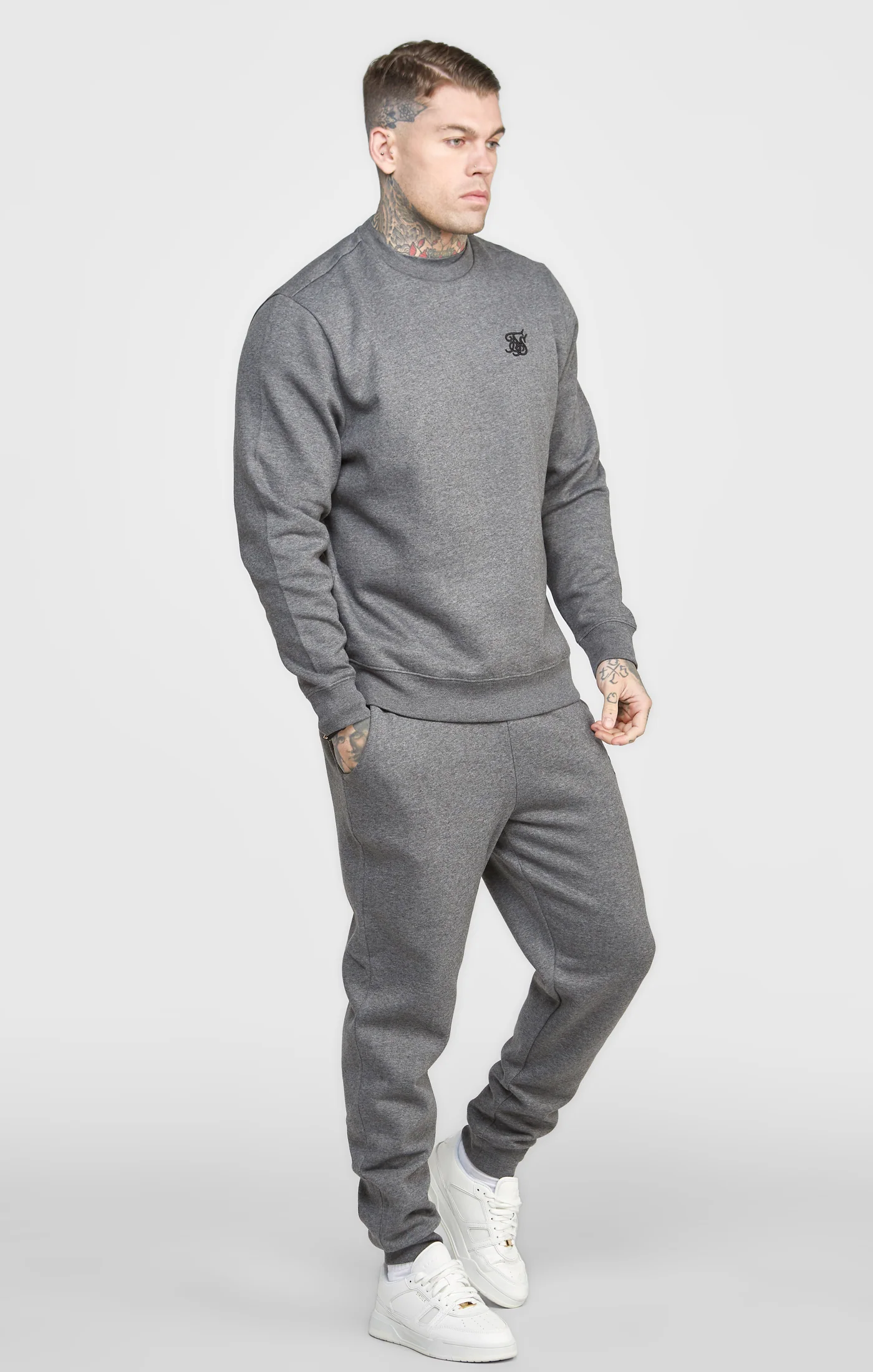Grey Marl Essential Sweatshirt - Image 3