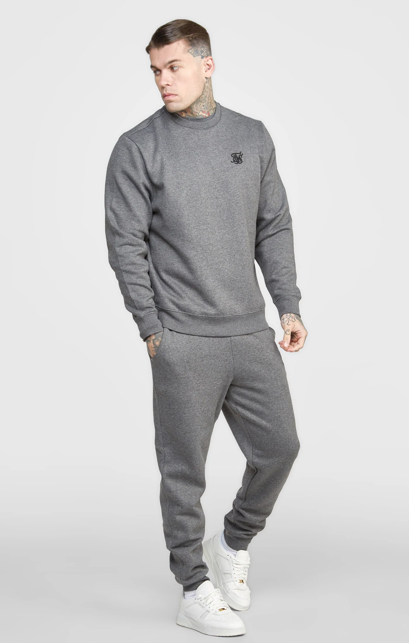 Grey Marl Essential Sweatshirt - Image 4