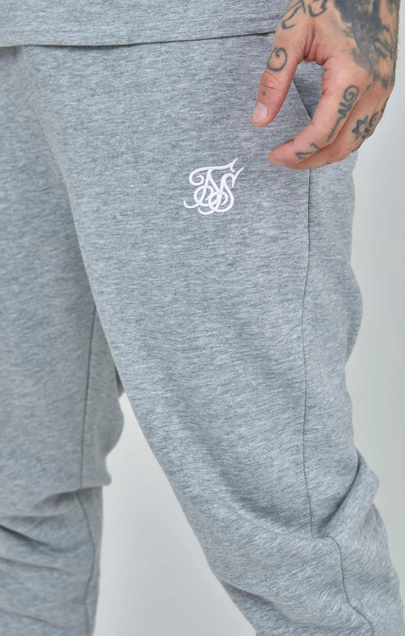 Grey Marl Essential Cuffed Joggers - Image 6