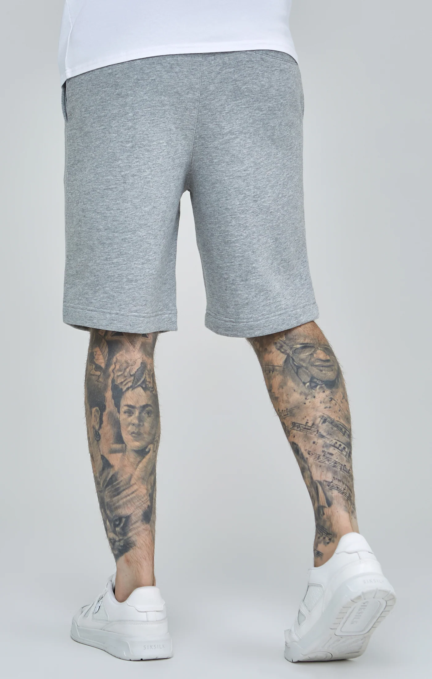 Grey Marl Essential Fleece Shorts - Image 4