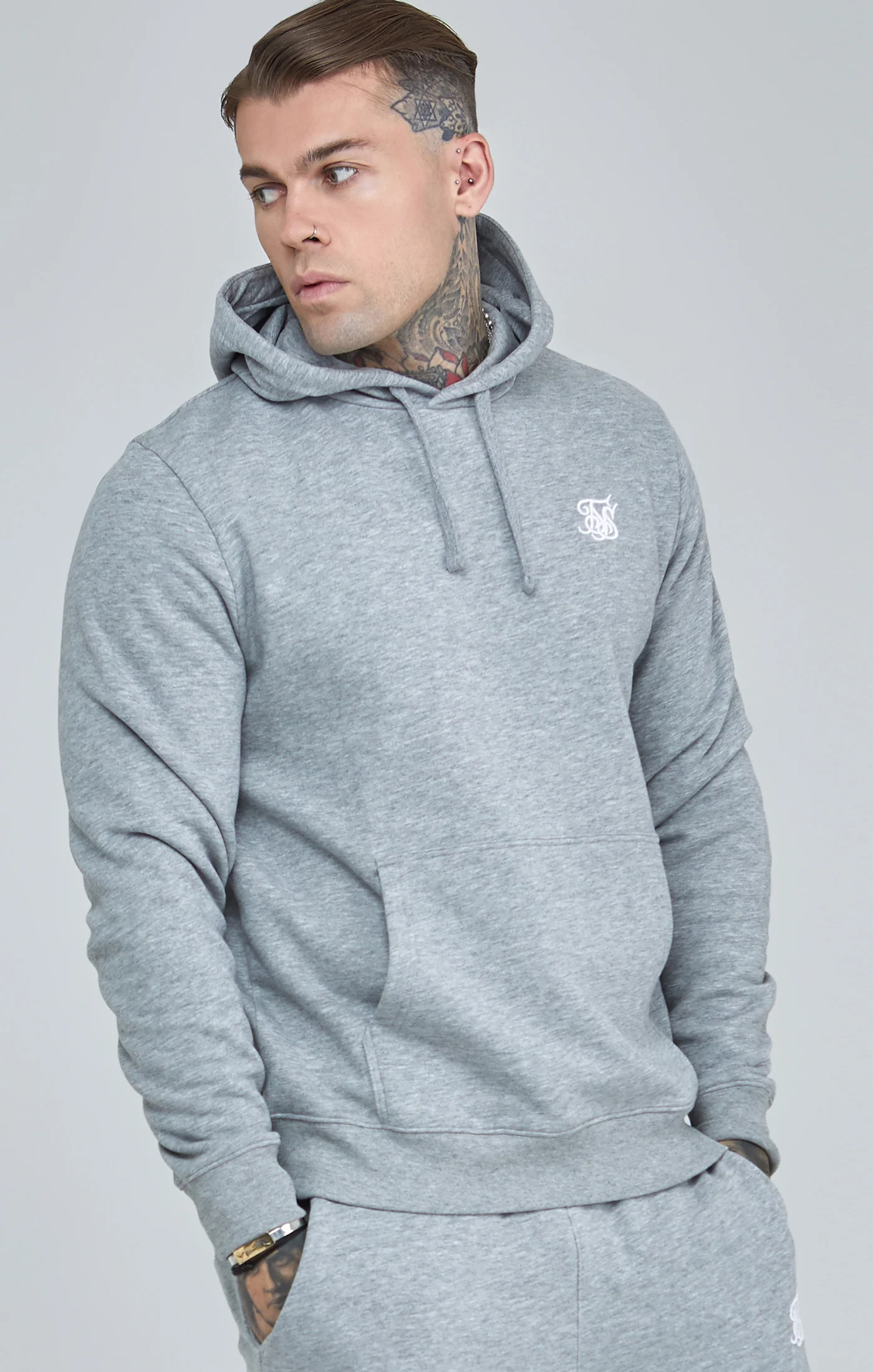 Grey Marl Essential Overhead Hoodie