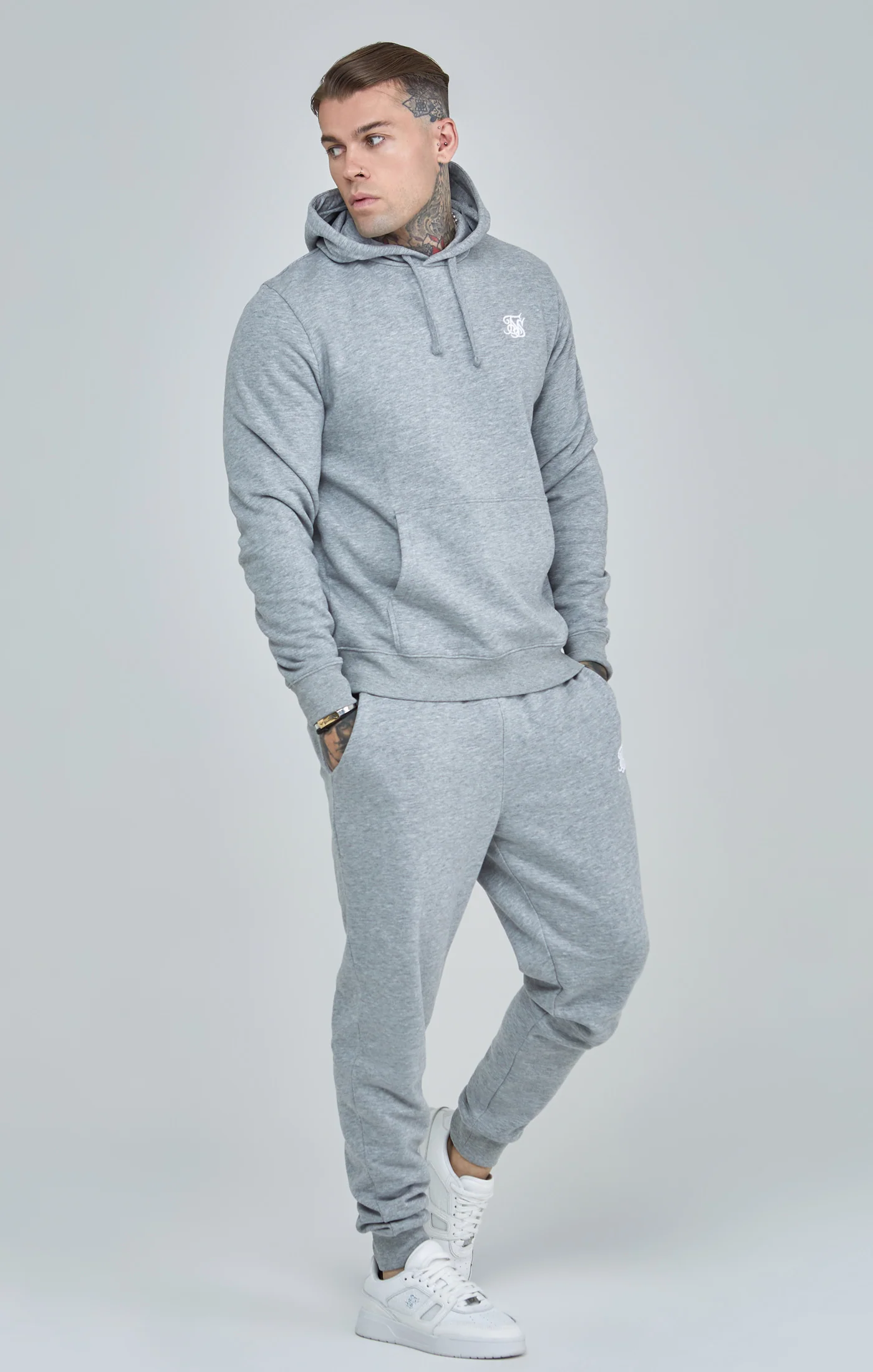 Grey Marl Essential Overhead Hoodie - Image 3