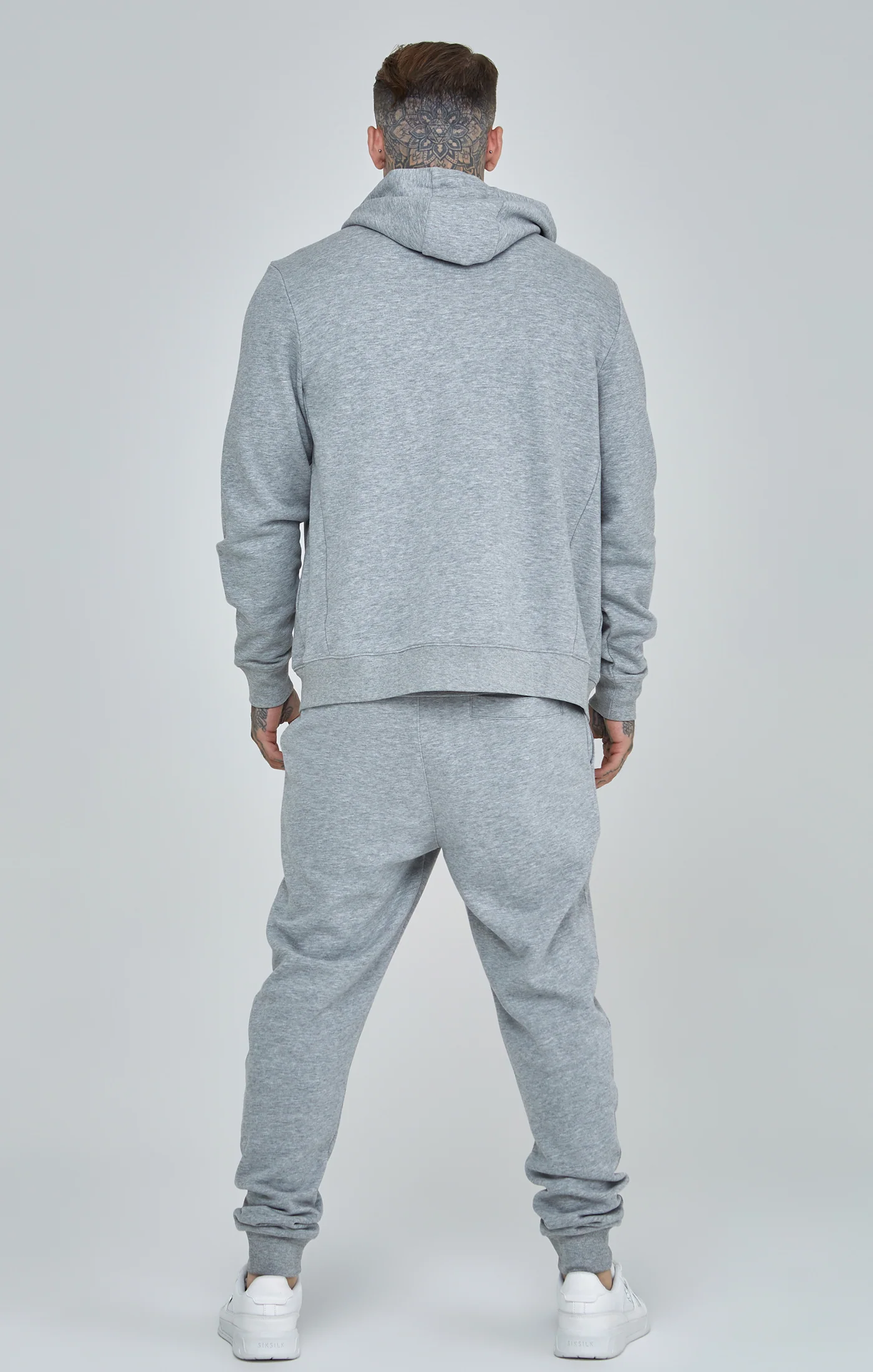 Grey Marl Essential Zip-Thru Funnel Hoodie - Image 5