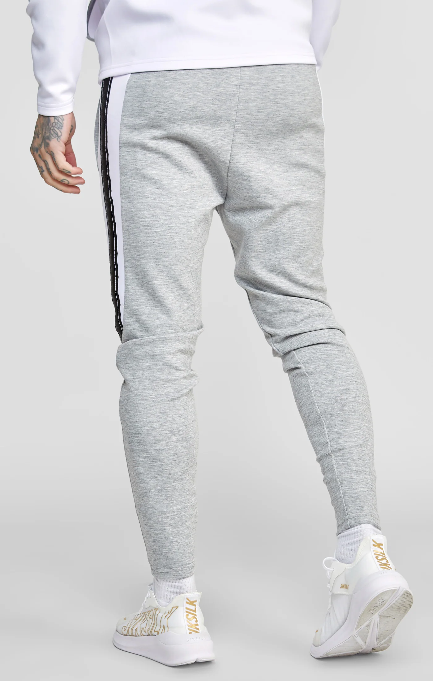 Grey Marl Zip Through Hoodie And Jogger Tracksuit Set - Image 4