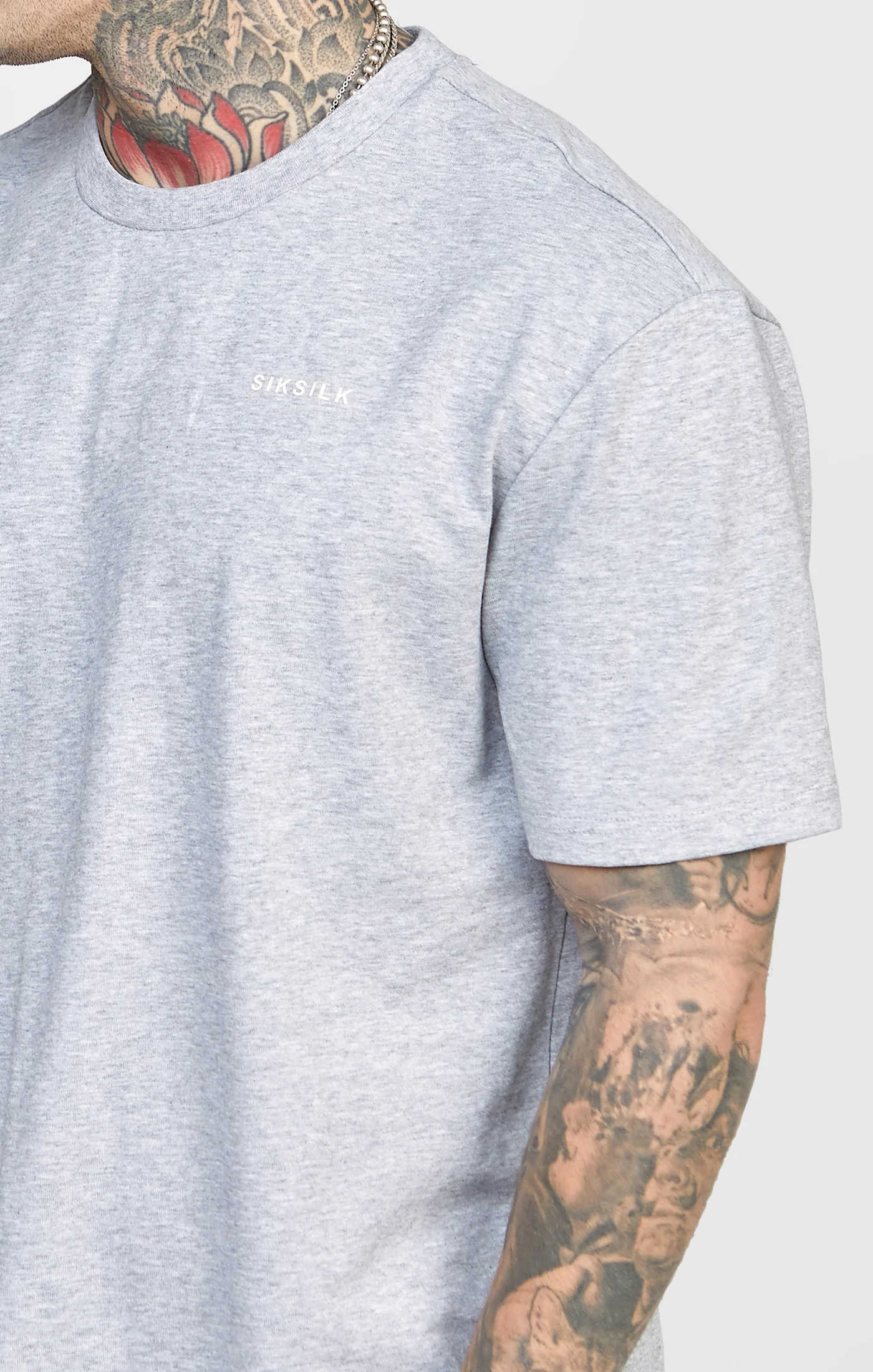 Grey Oversized Back Logo T-Shirt - Image 3