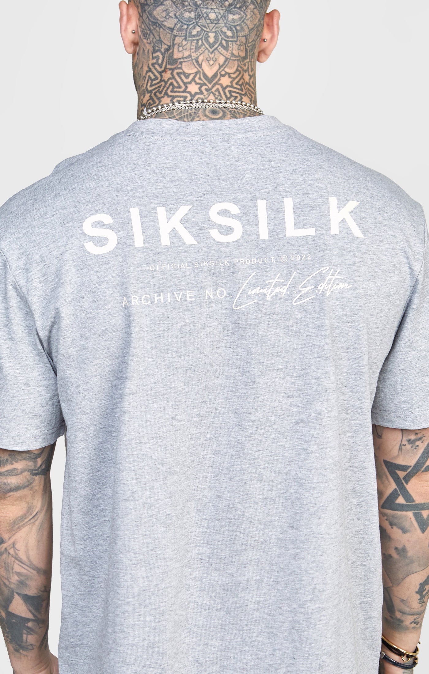 Grey Oversized Back Logo T-Shirt - Image 7