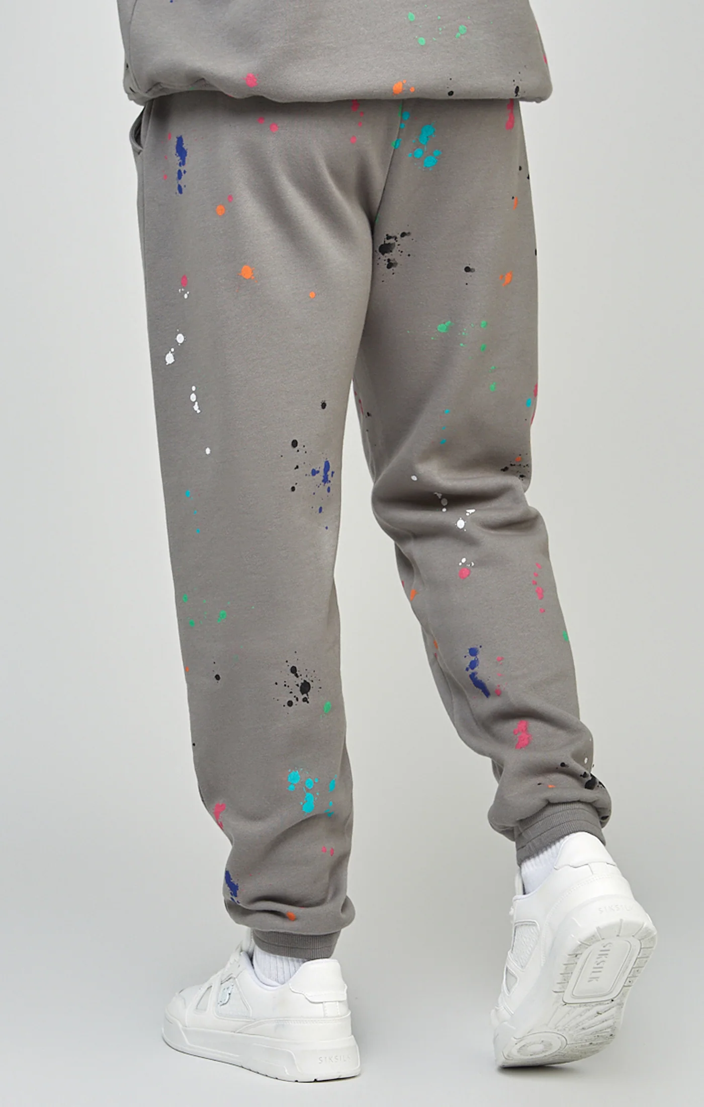 Grey Paint Splatter Cuffed Joggers - Image 3