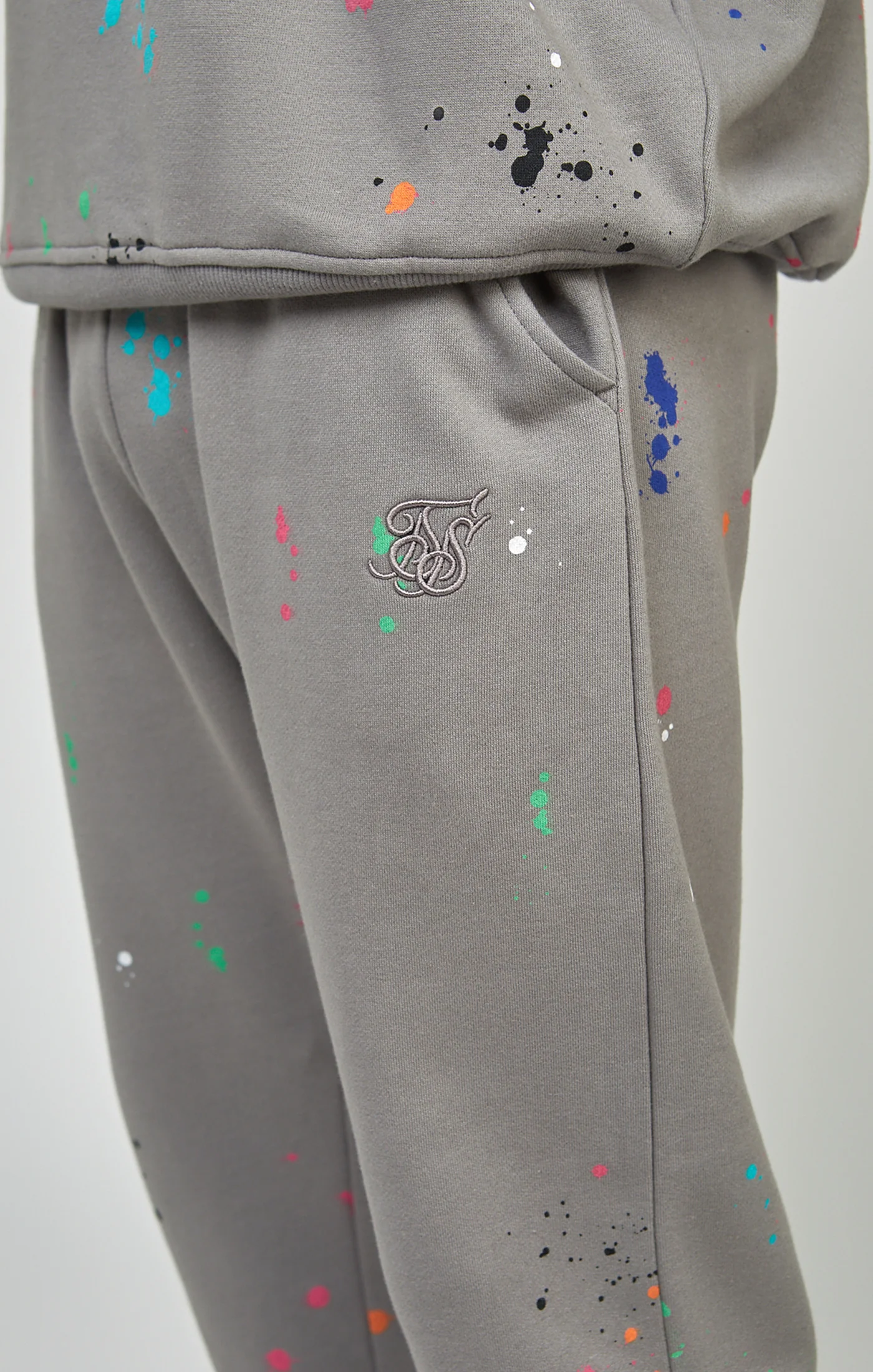 Grey Paint Splatter Cuffed Joggers - Image 4