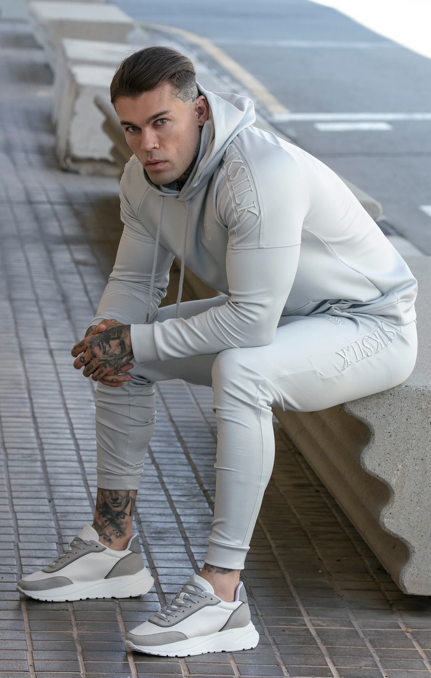Grey Panel Hoodie