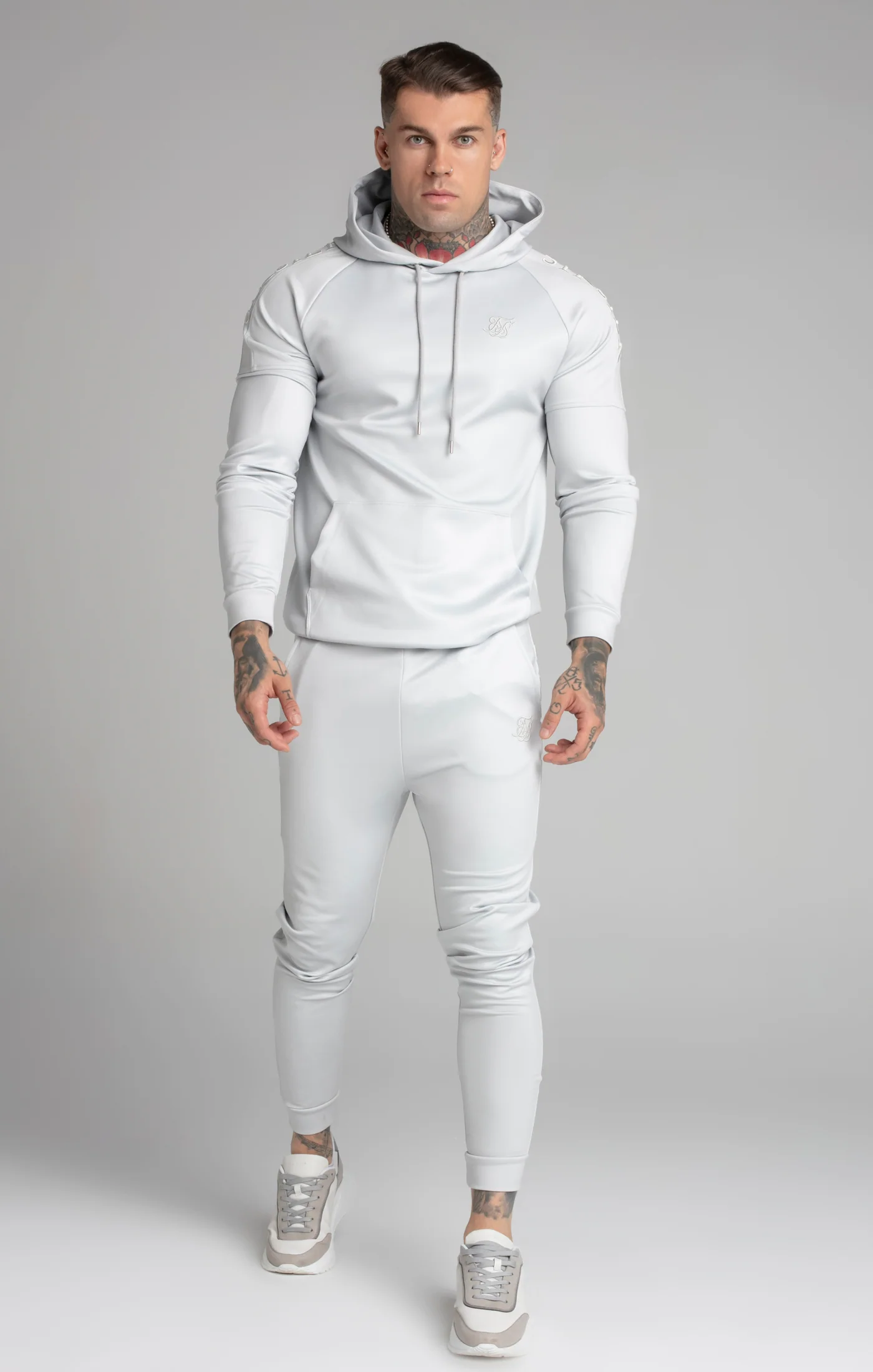 Grey Panel Hoodie - Image 3