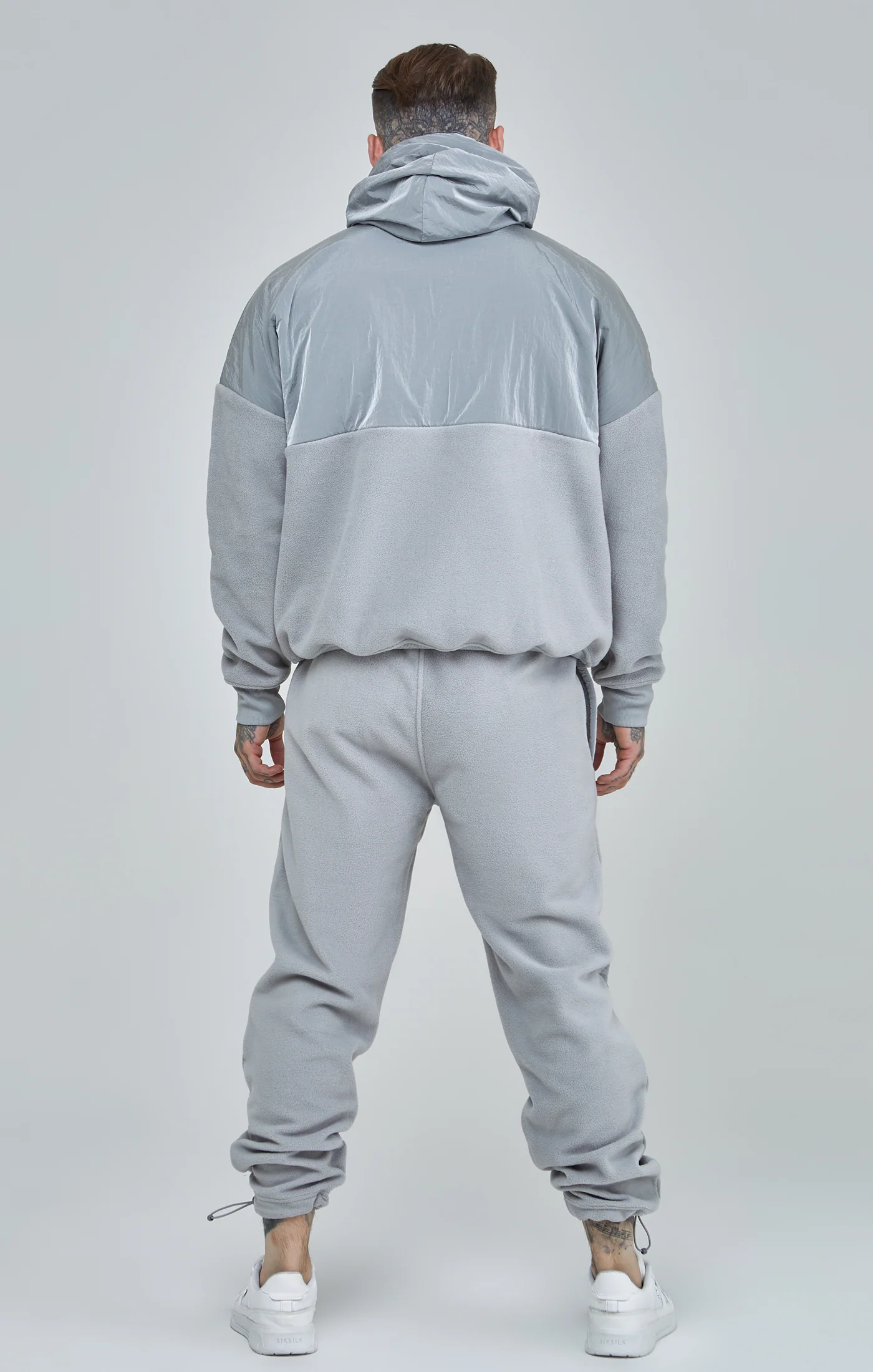 Grey Polar Fleece Cut & Sew Overhead Hoodie - Image 5